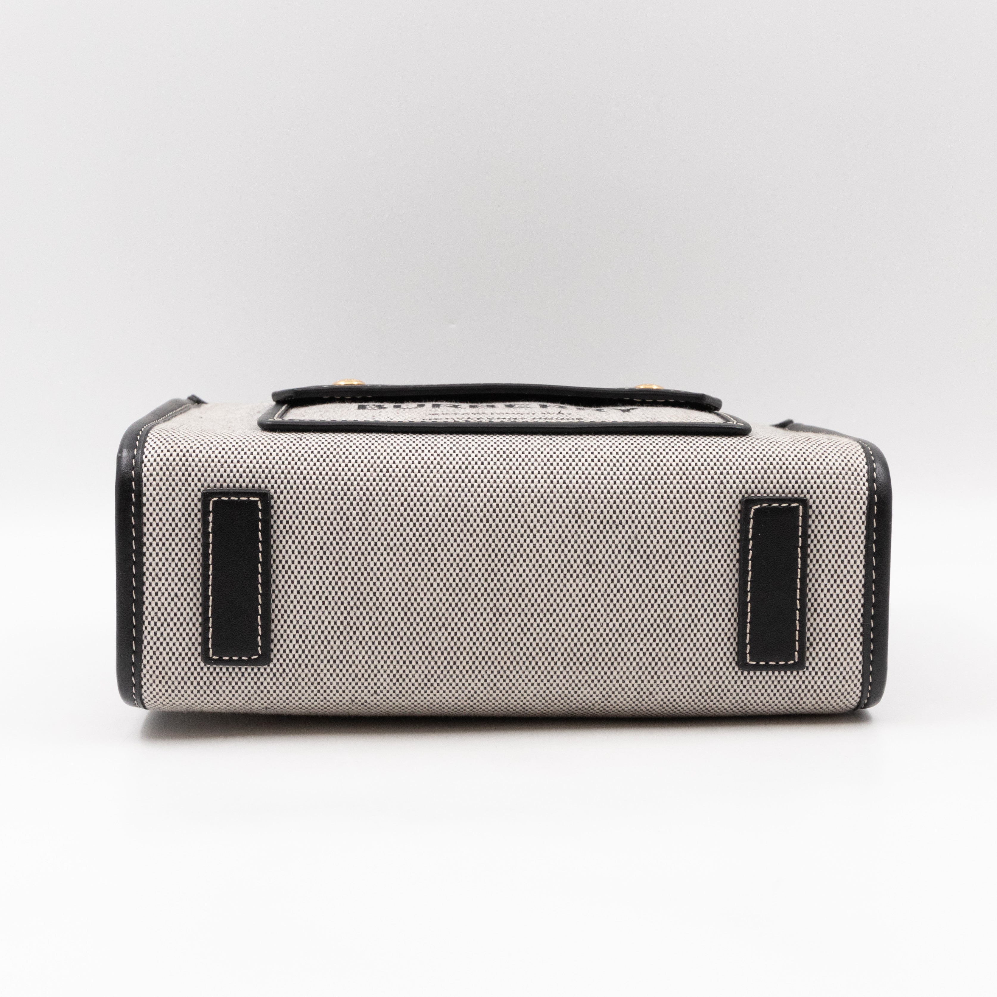 Freya Mini Two-Tone Tote White & Black Canvas