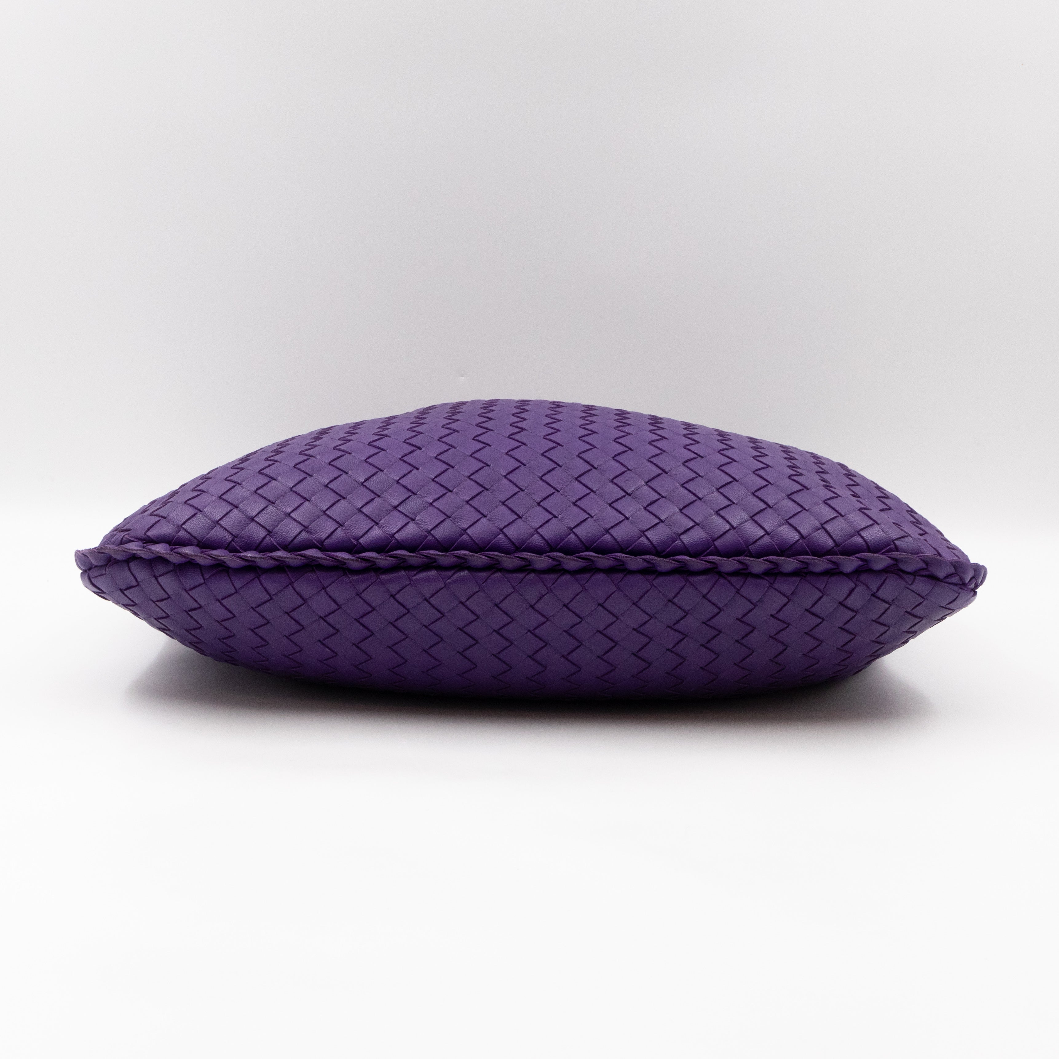 Veneta Hobo Bag Small Intrecciato Purple Leather