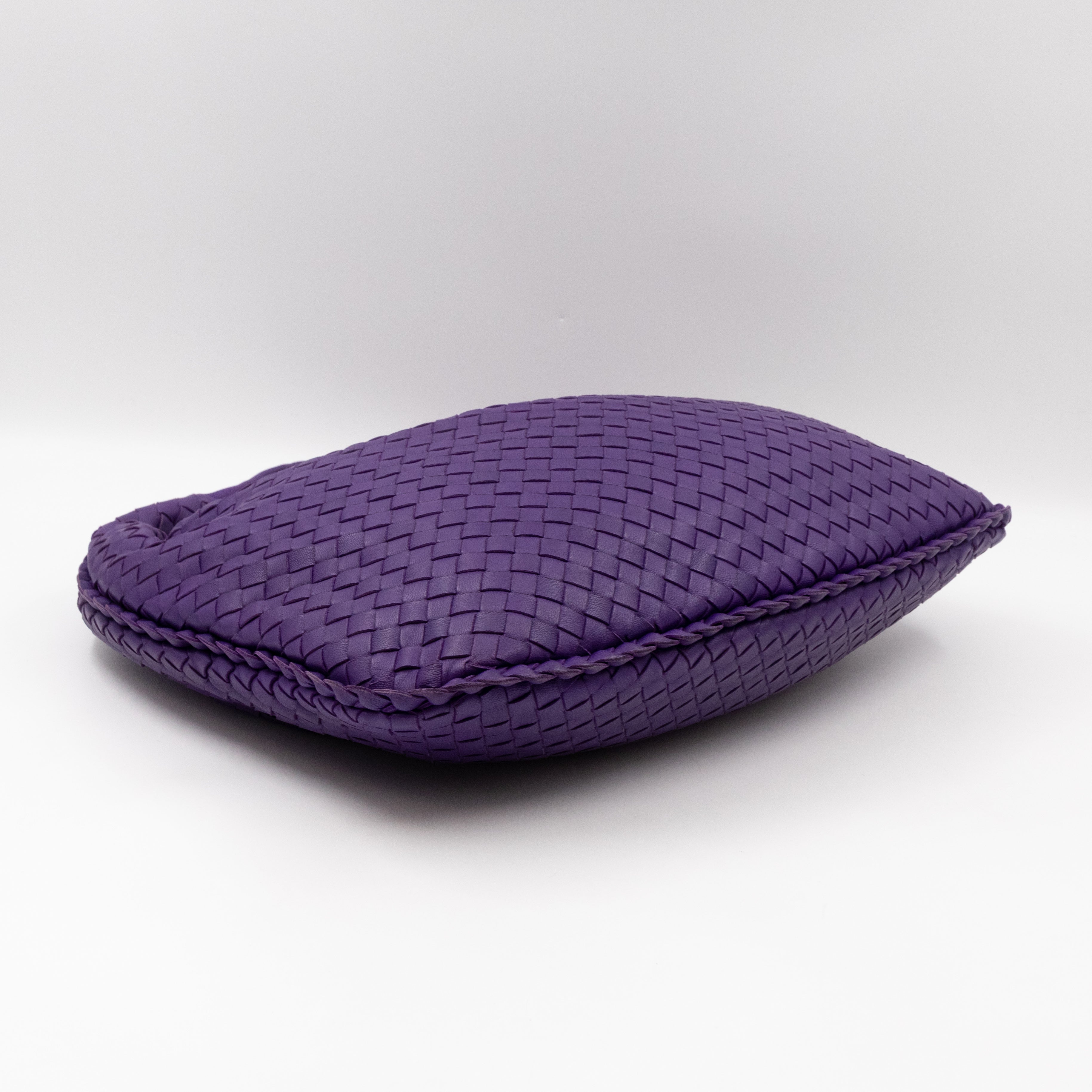 Veneta Hobo Bag Small Intrecciato Purple Leather