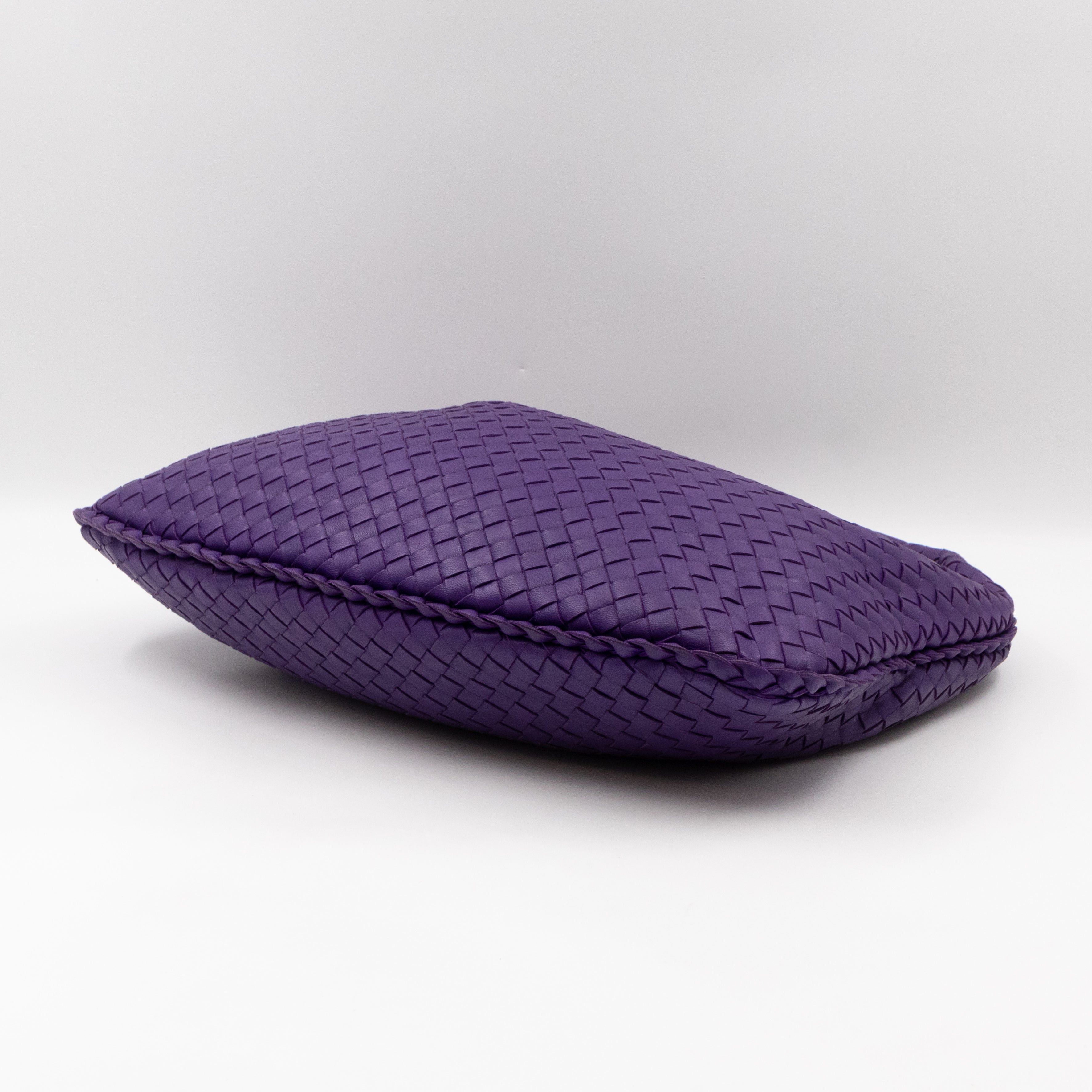 Veneta Hobo Bag Small Intrecciato Purple Leather