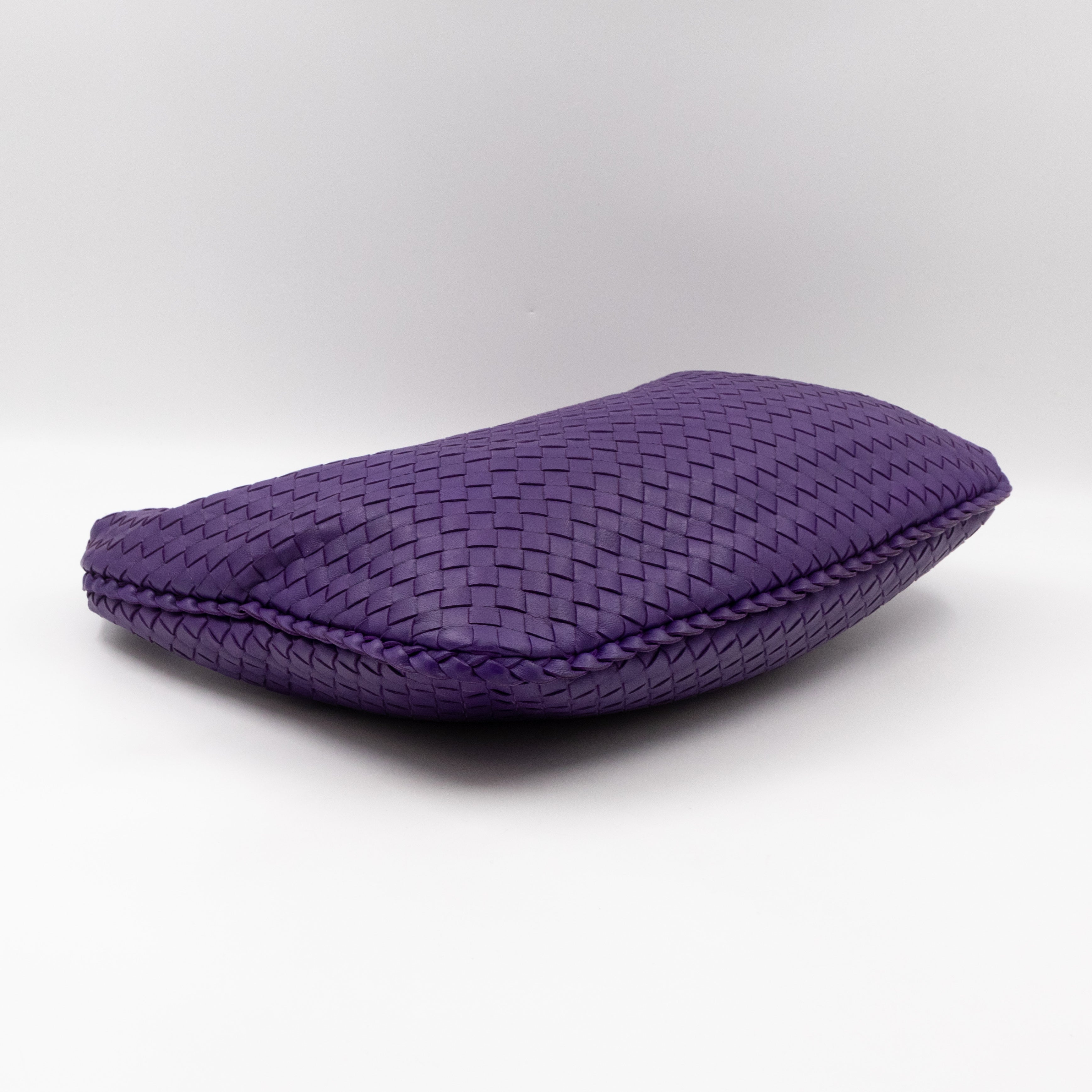 Veneta Hobo Bag Small Intrecciato Purple Leather