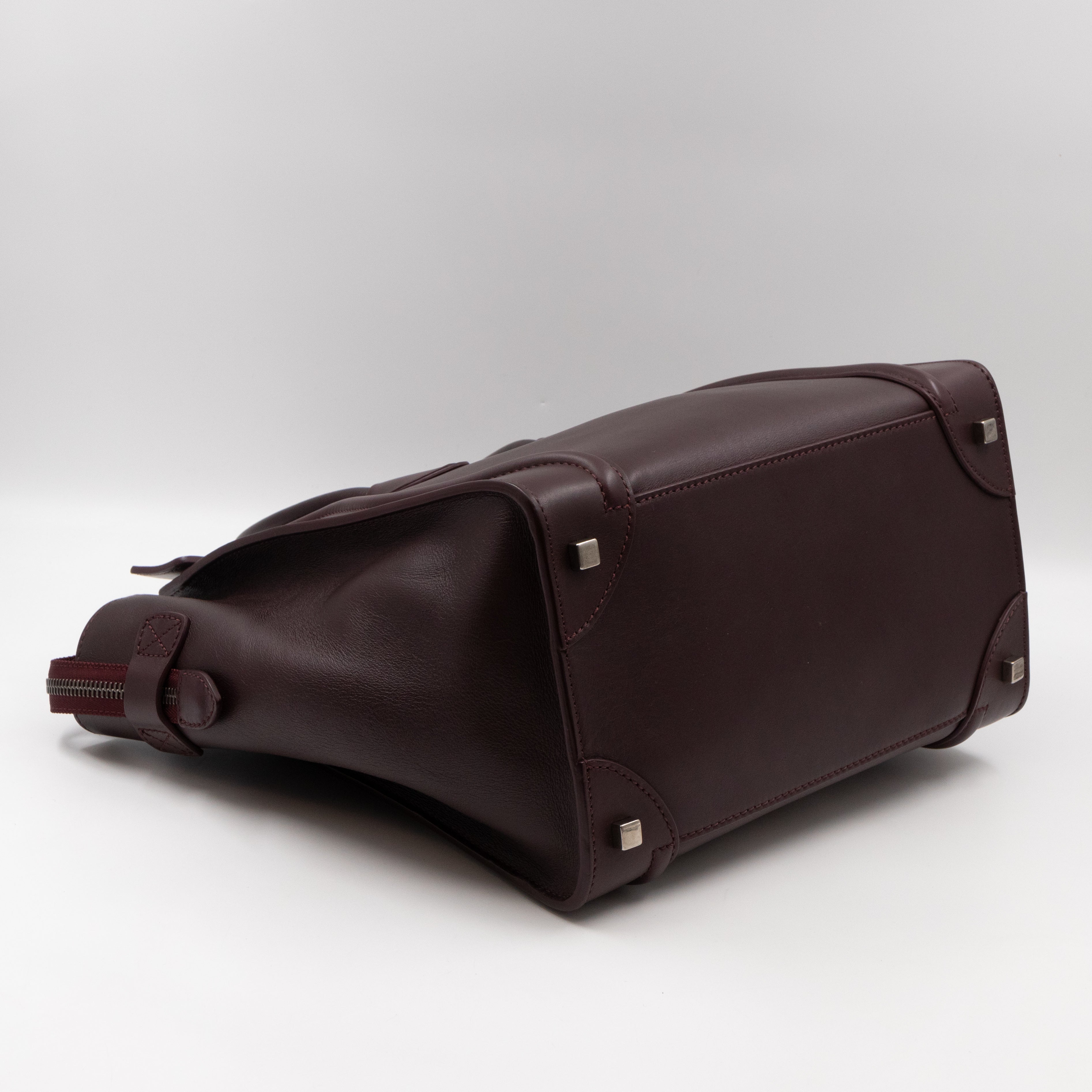 Mini Luggage Burgundy Leather