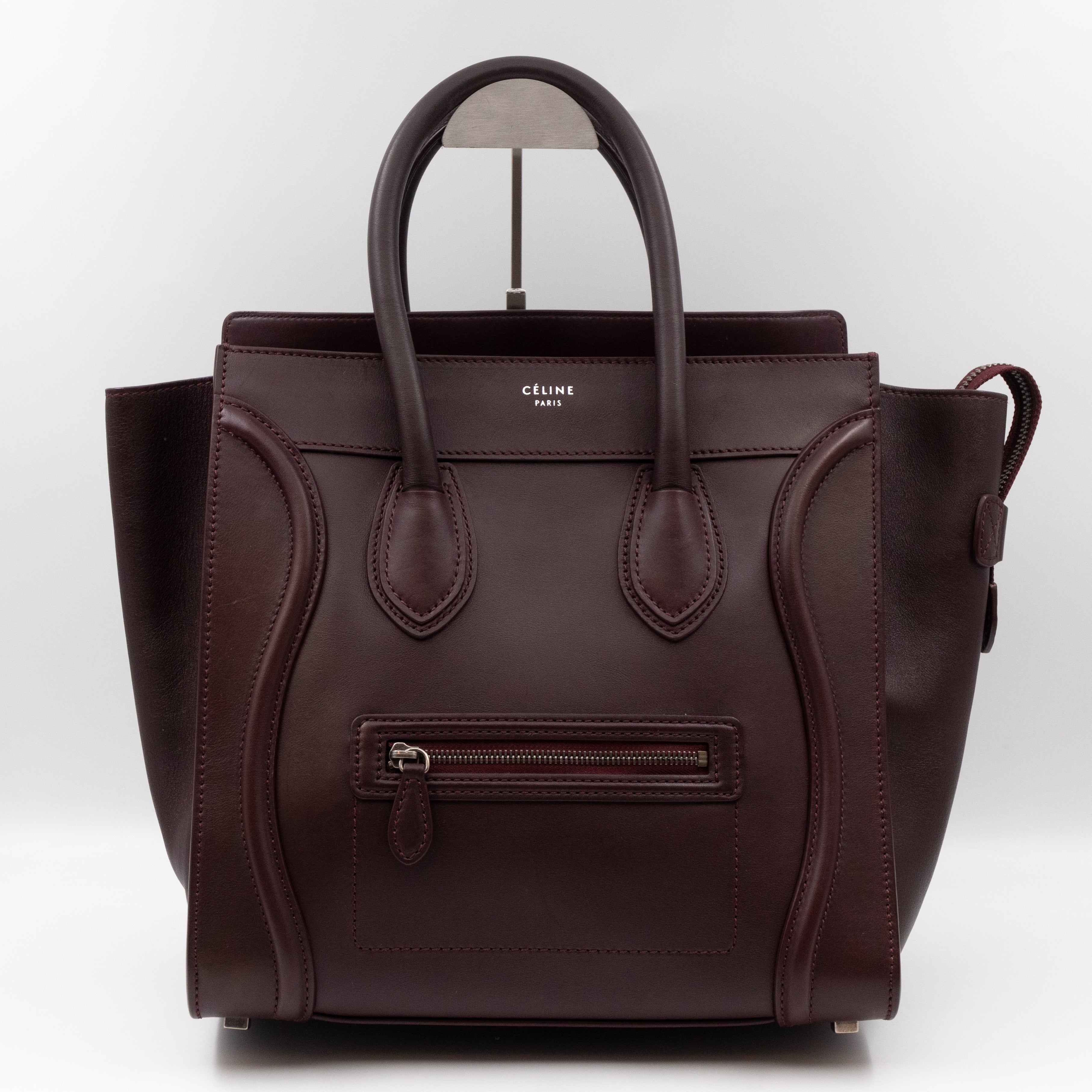 Mini Luggage Burgundy Leather