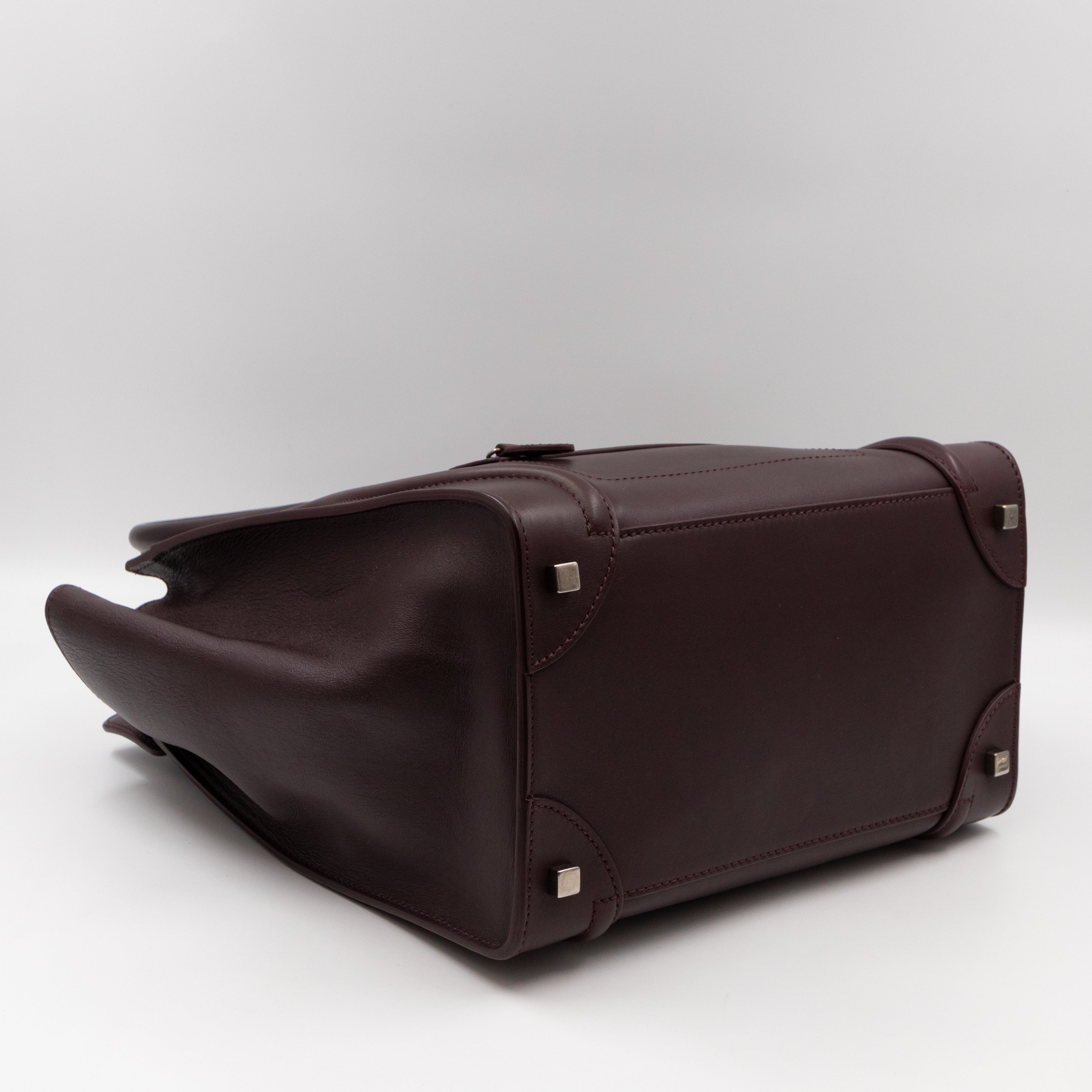 Mini Luggage Burgundy Leather