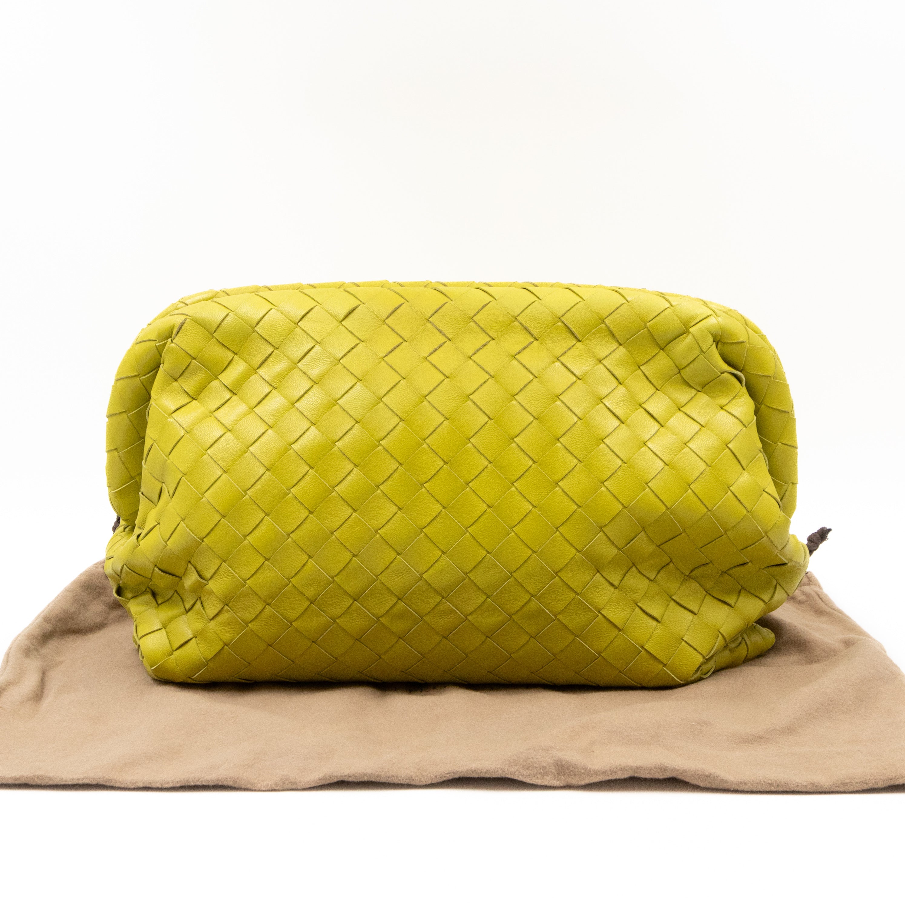 Clasp Document Case Kiwi Intrecciato Leather