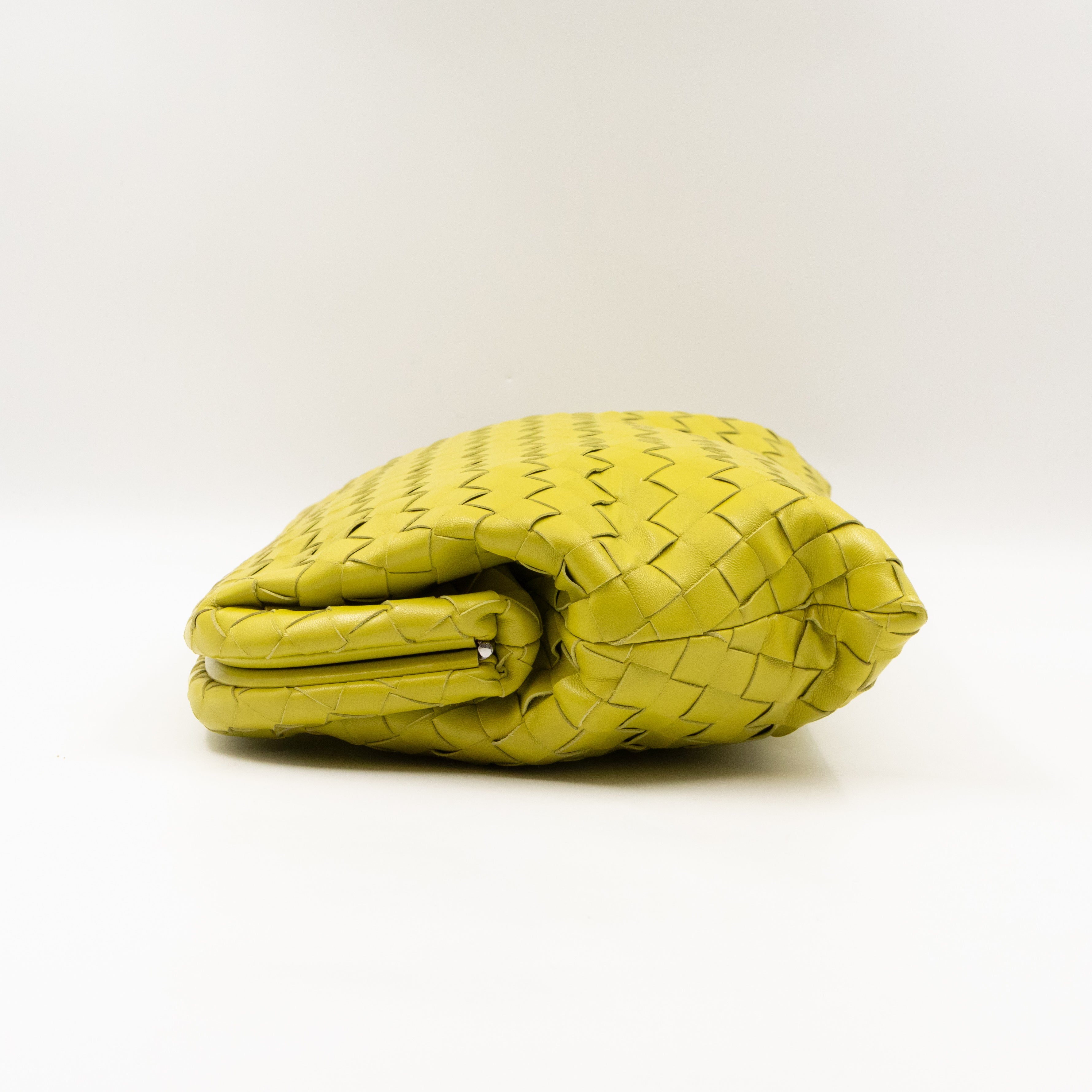 Clasp Document Case Kiwi Intrecciato Leather