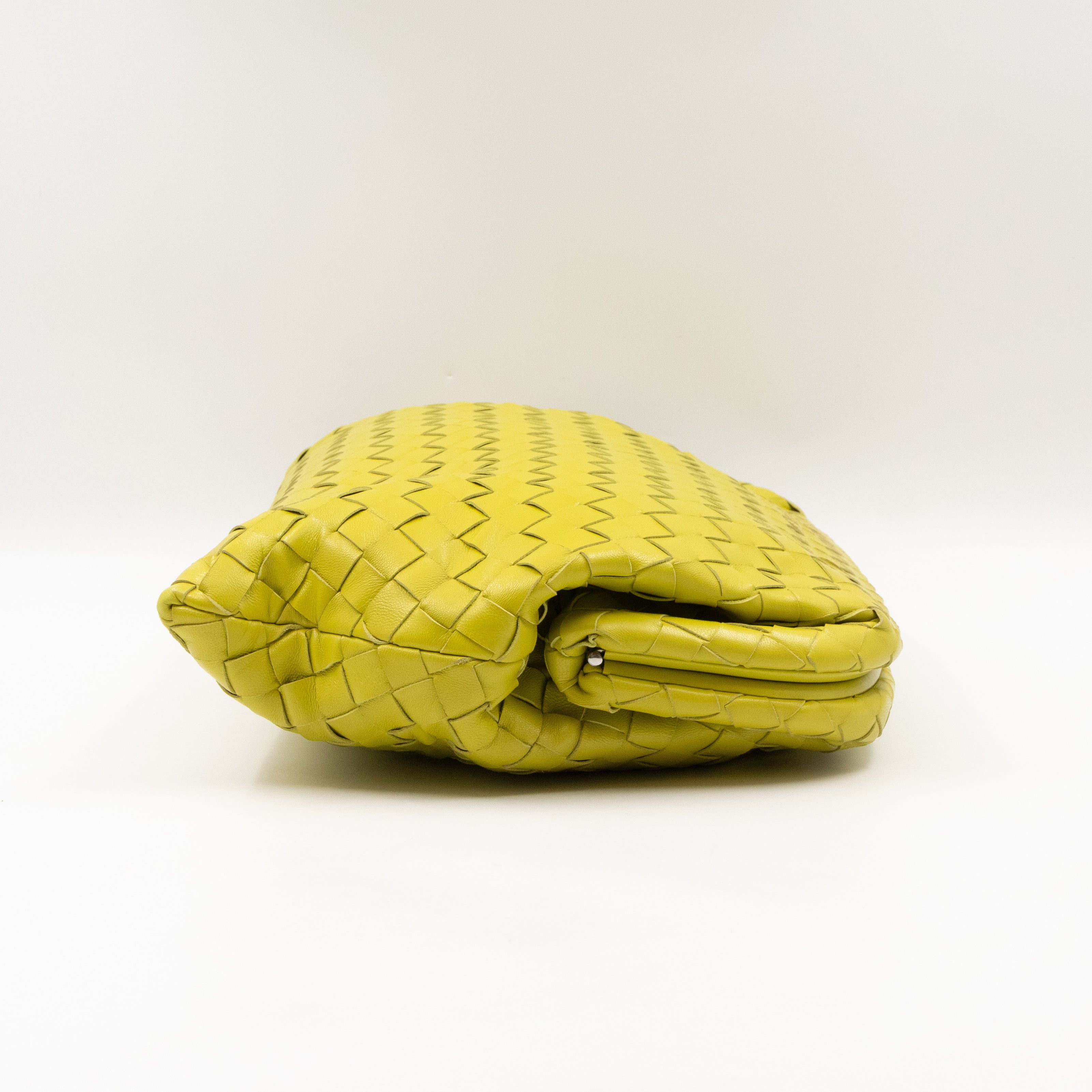 Clasp Document Case Kiwi Intrecciato Leather