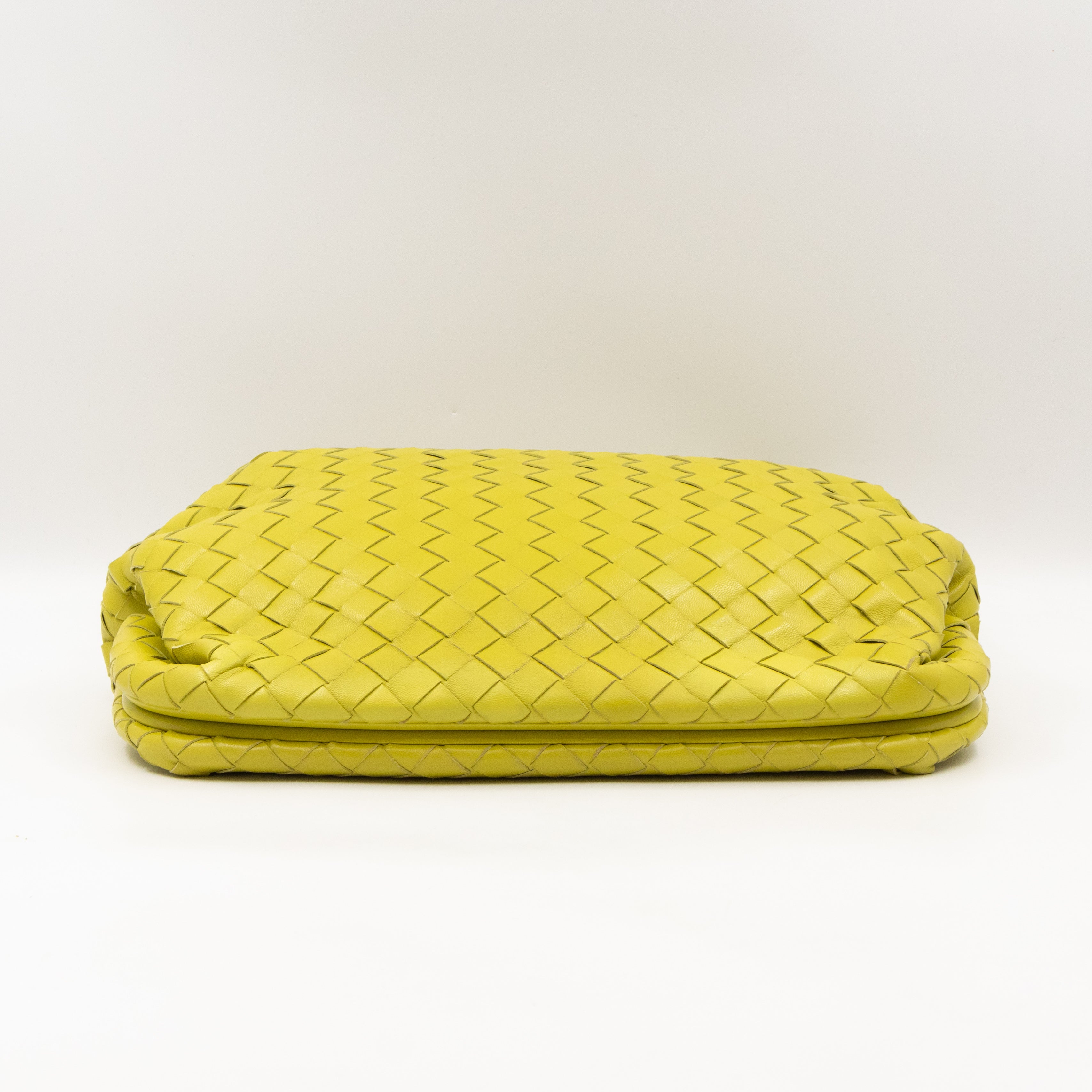 Clasp Document Case Kiwi Intrecciato Leather