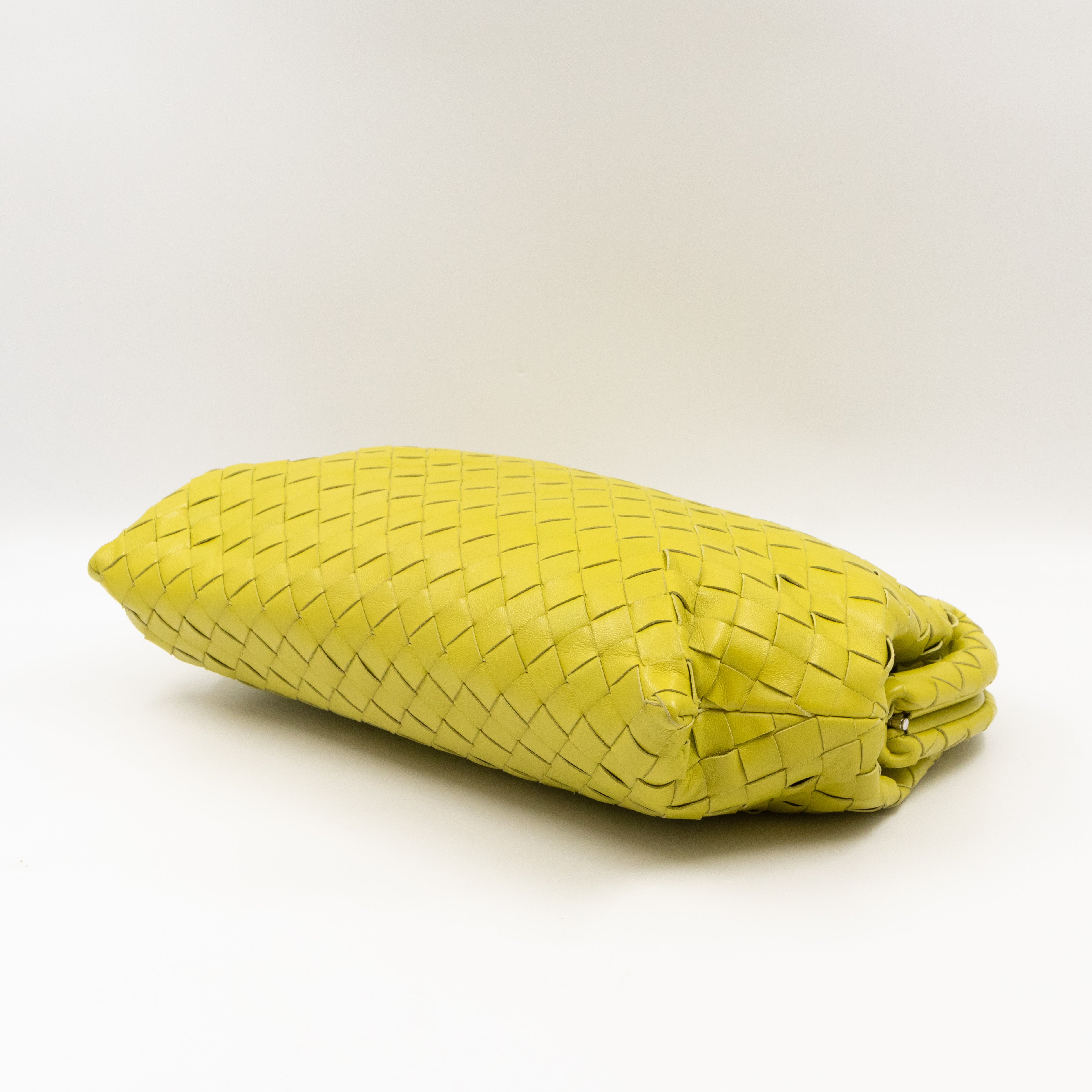 Clasp Document Case Kiwi Intrecciato Leather