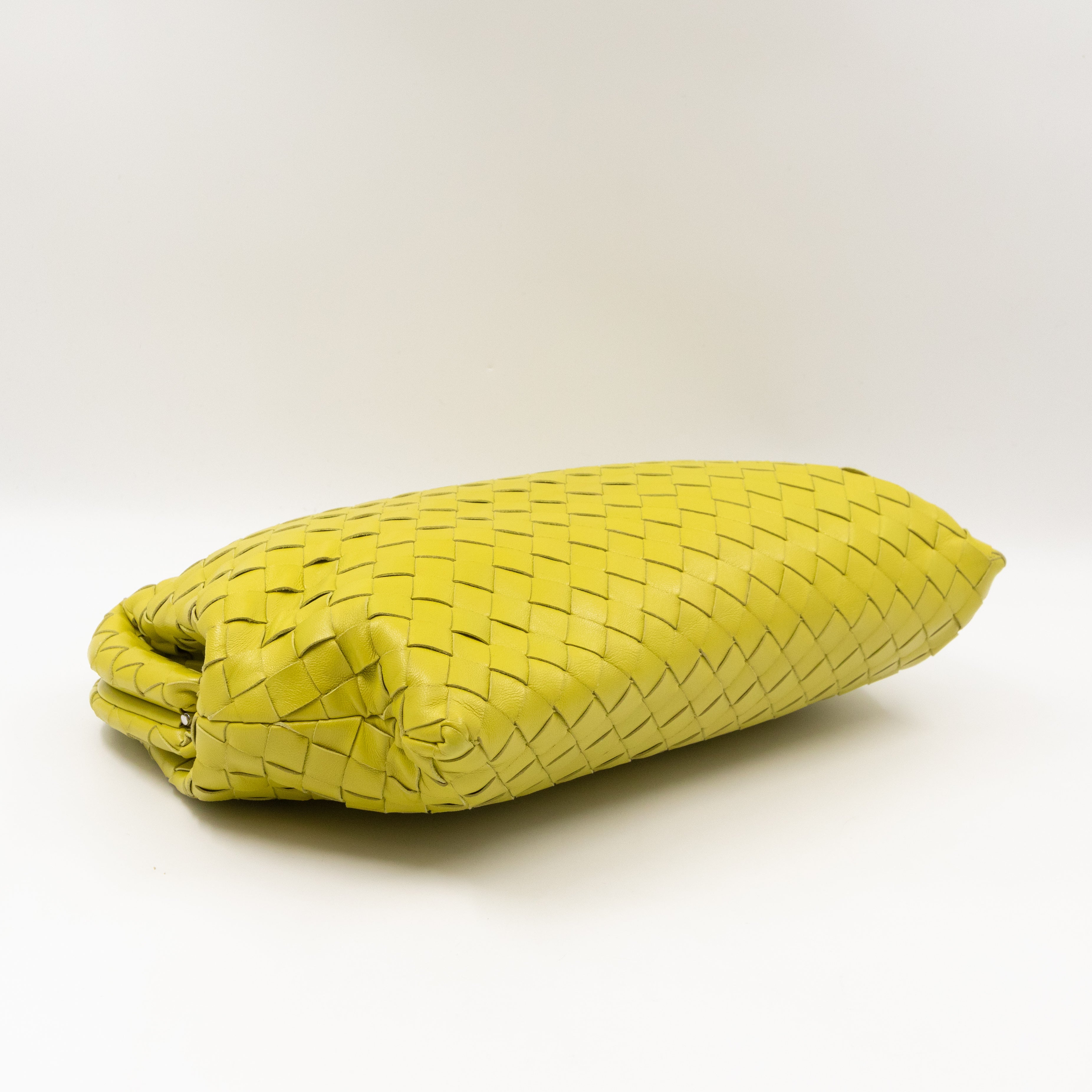 Clasp Document Case Kiwi Intrecciato Leather