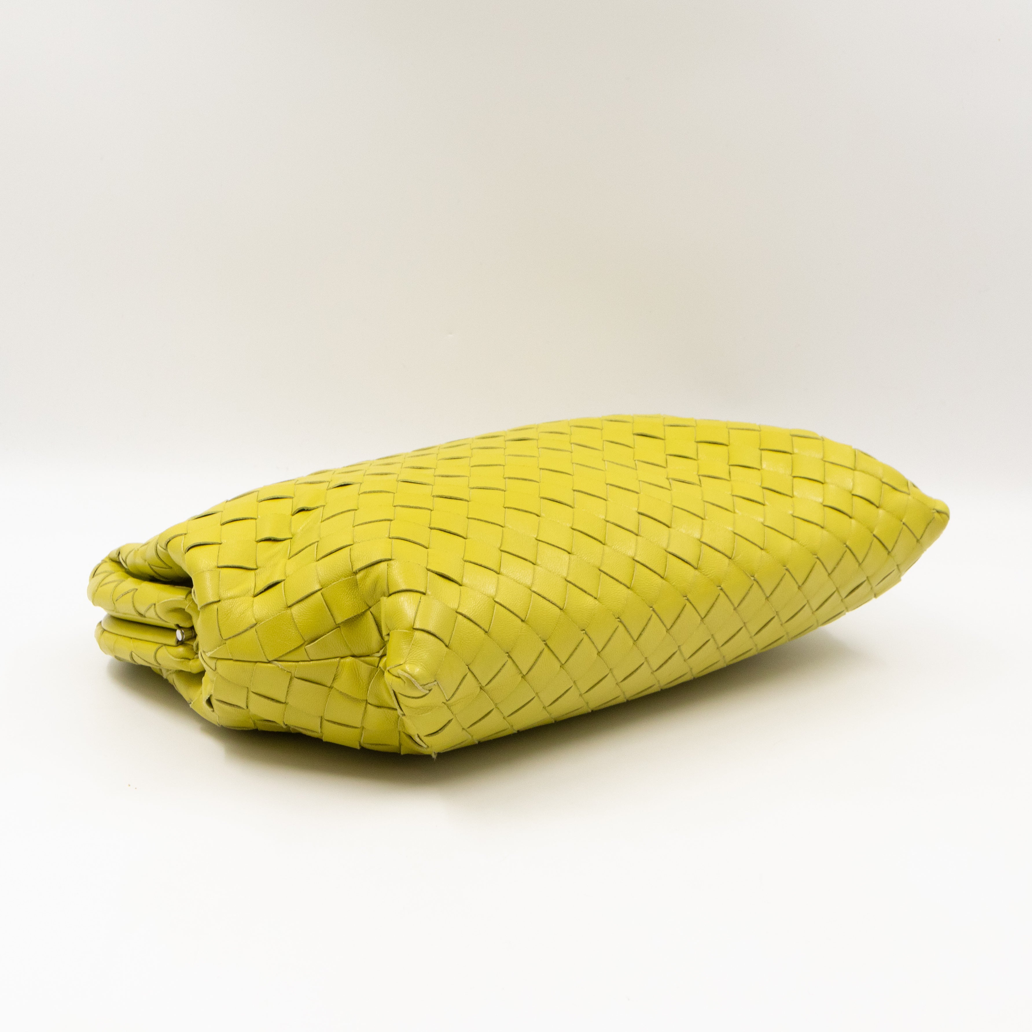 Clasp Document Case Kiwi Intrecciato Leather