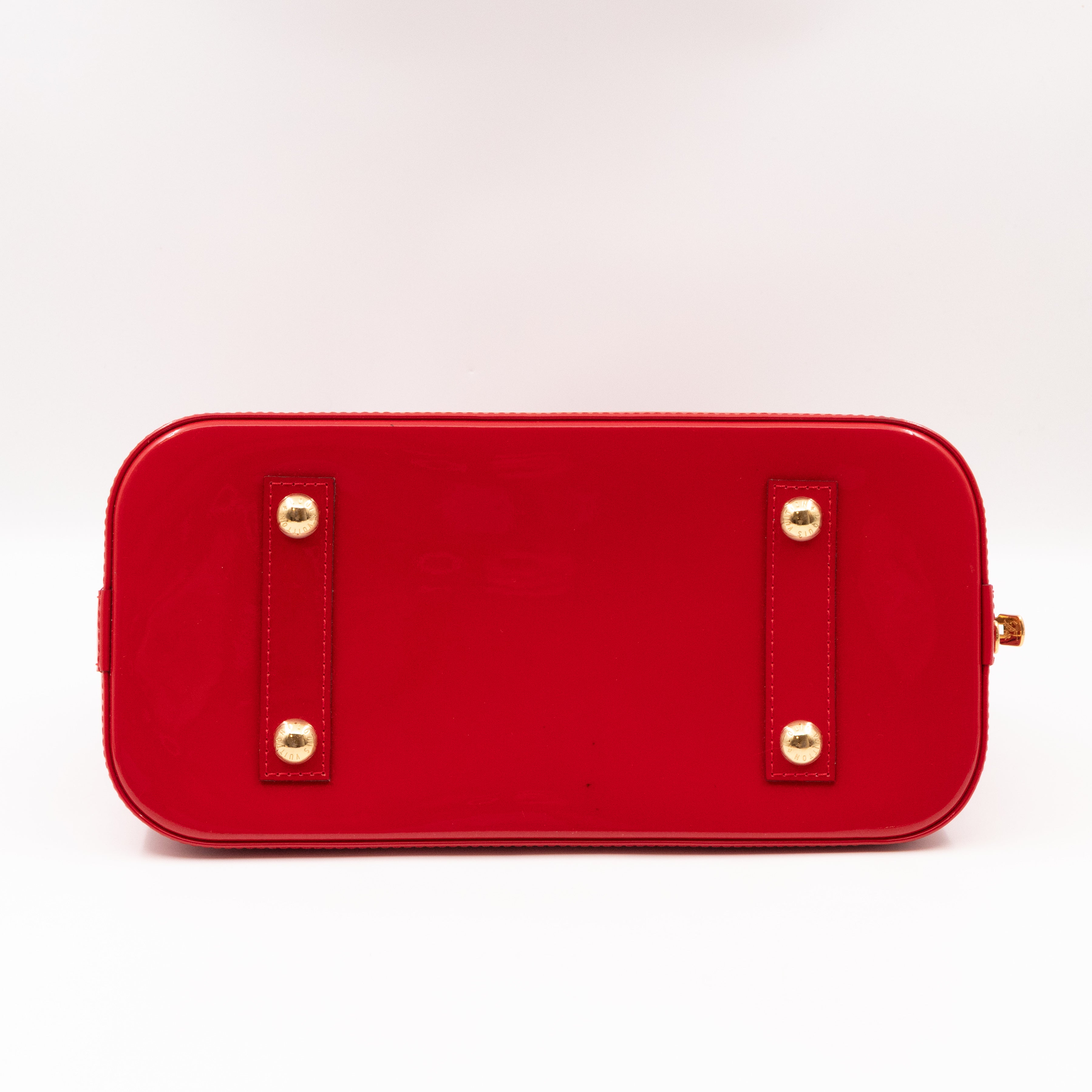 Alma PM Red Vernis Leather