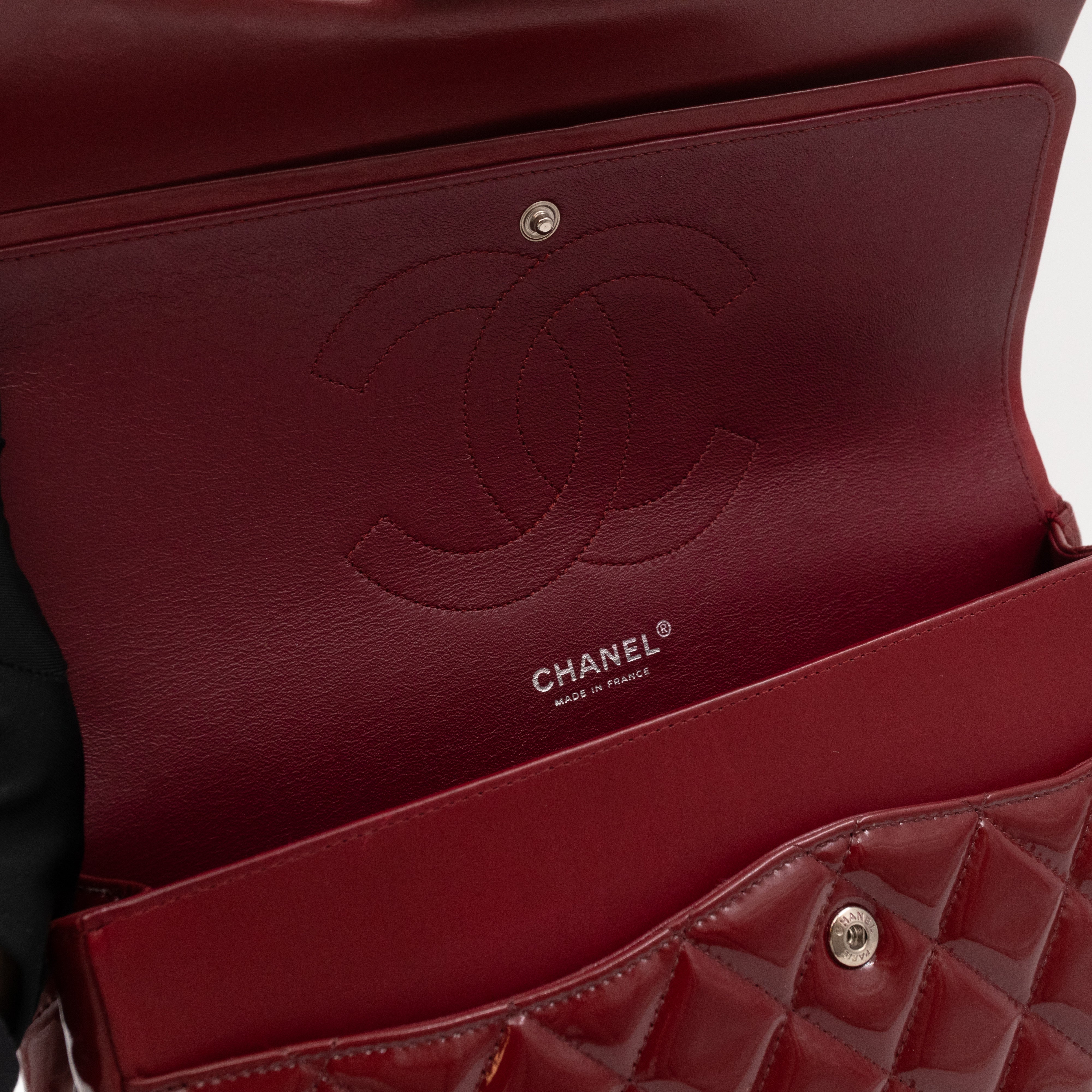 Classic Double Flap Jumbo Red Patent Leather