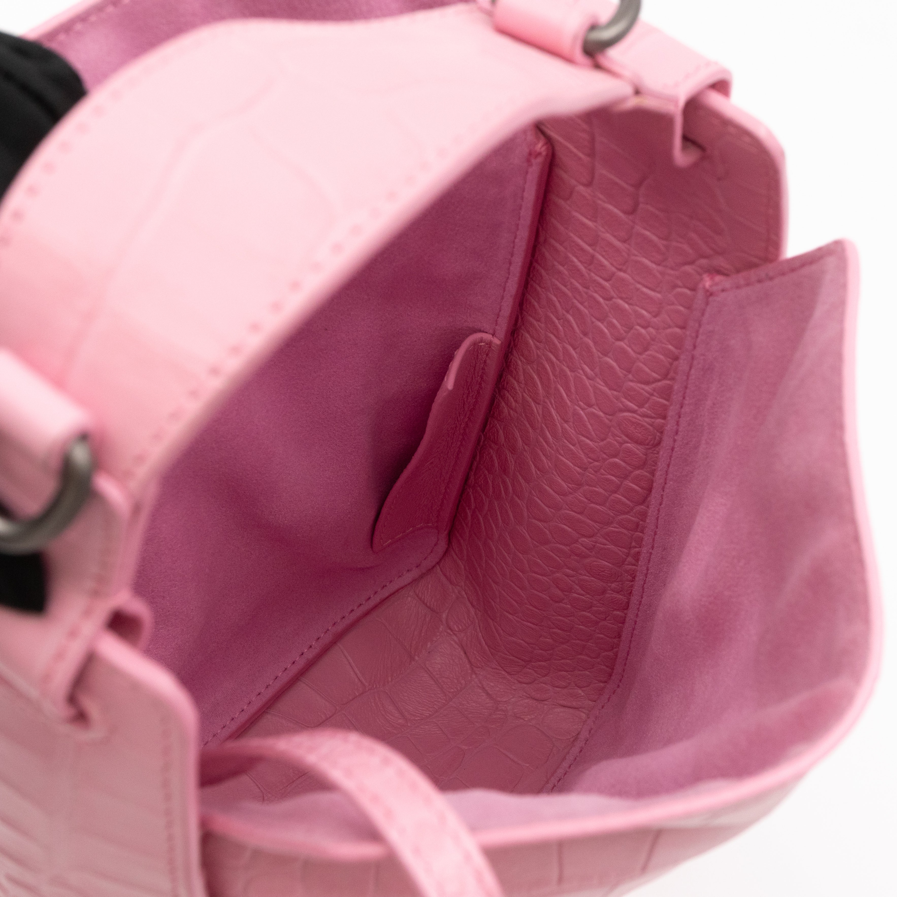 Tool 2.0 XS North-South Tote Bag Light Pink Embossed Calfskin