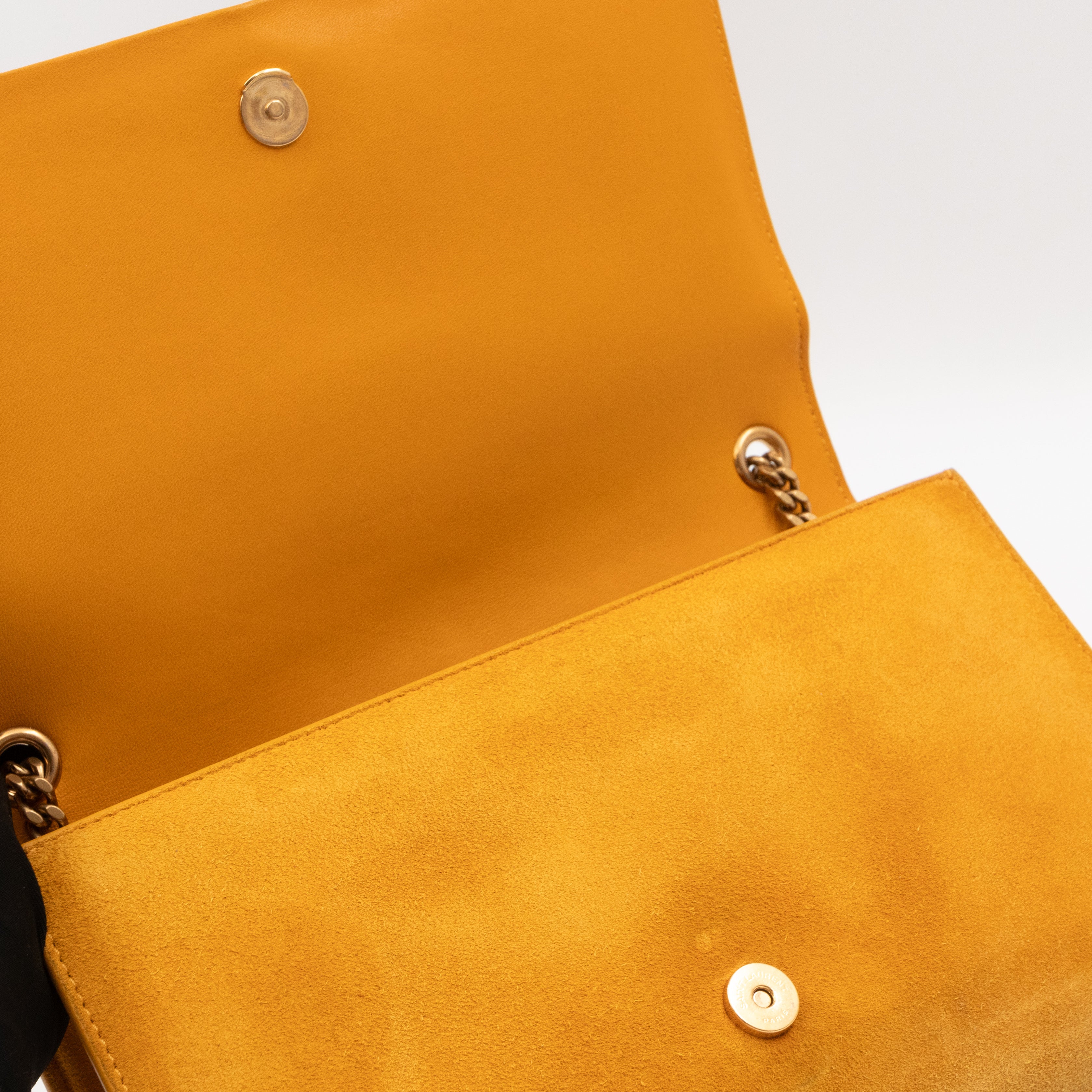 Kate Tassel Medium Yellow Suede Leather Gold