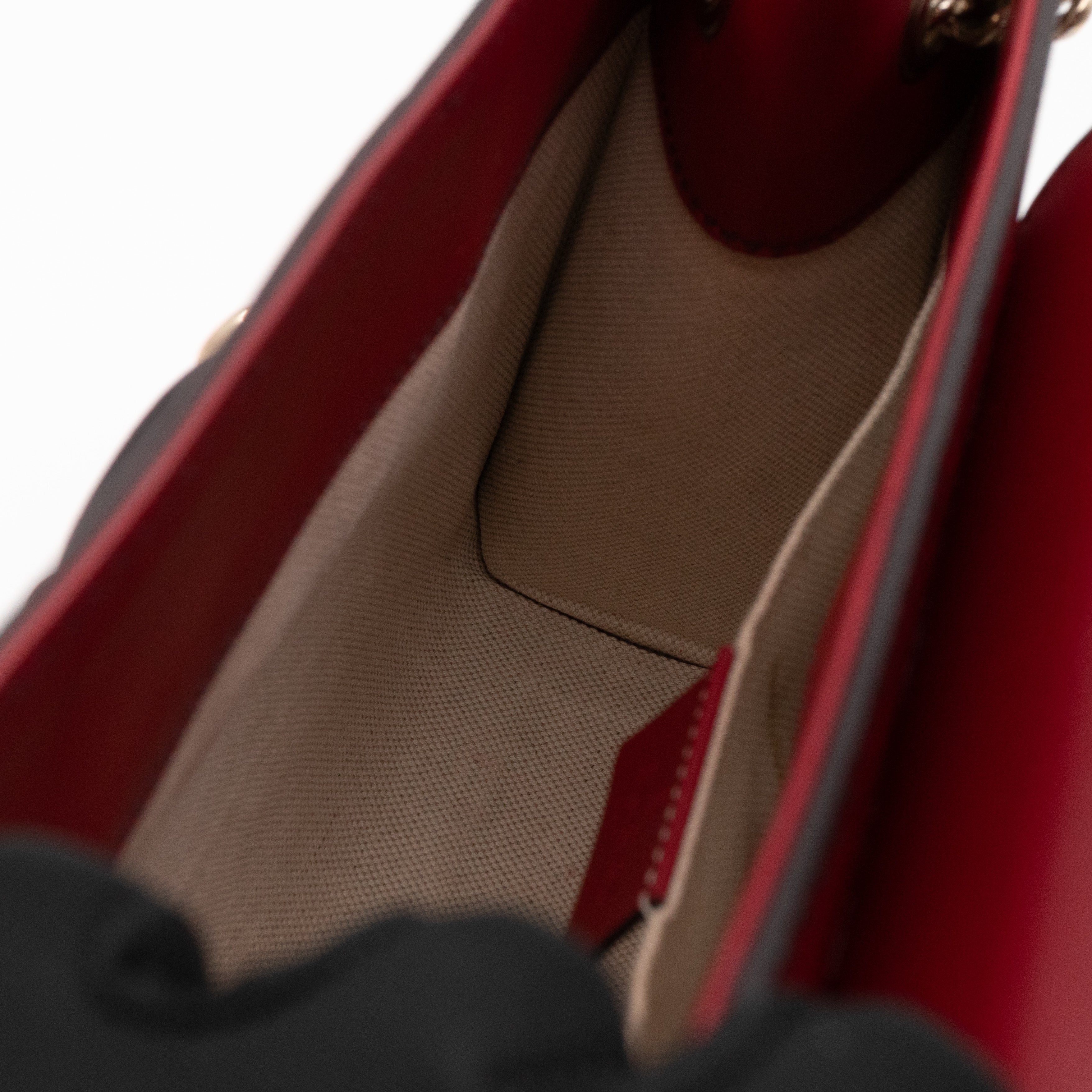 Emily Small Chain Shoulder Bag Red Guccissima Leather