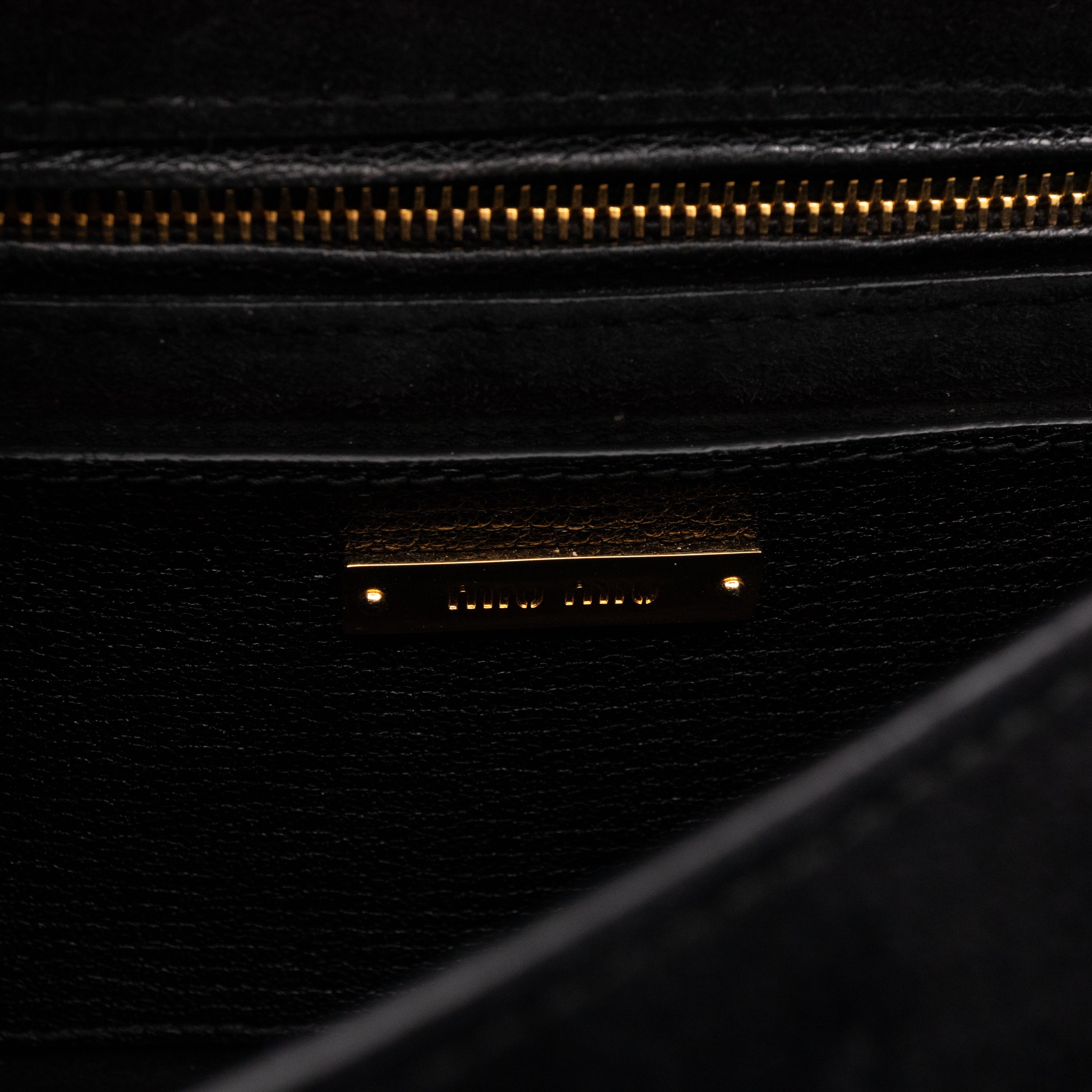 Bandoliera Madras Shoulder Bag Black Goatskin Leather