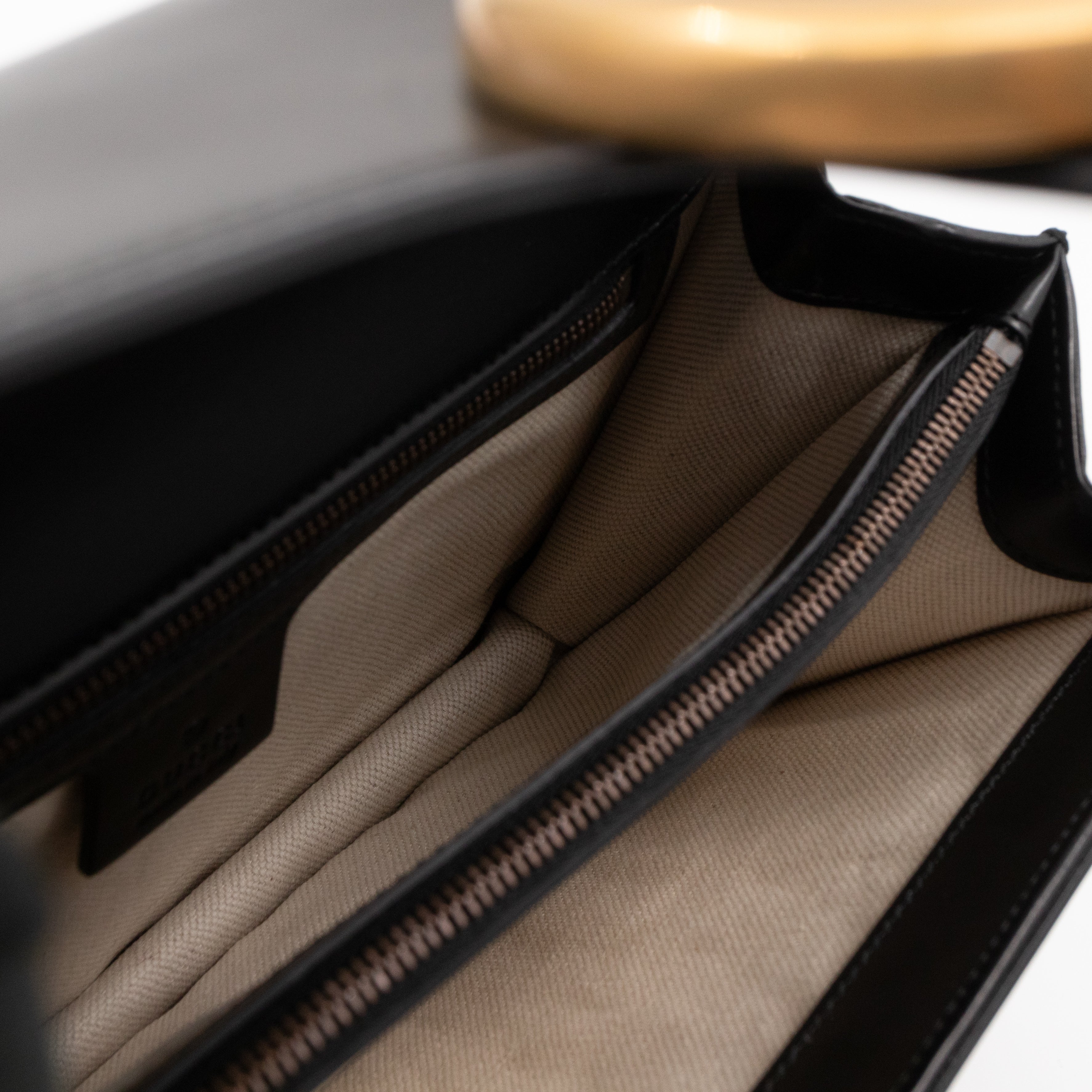 GG Marmont Medium Malaga Heart Chain Bag Black Leather