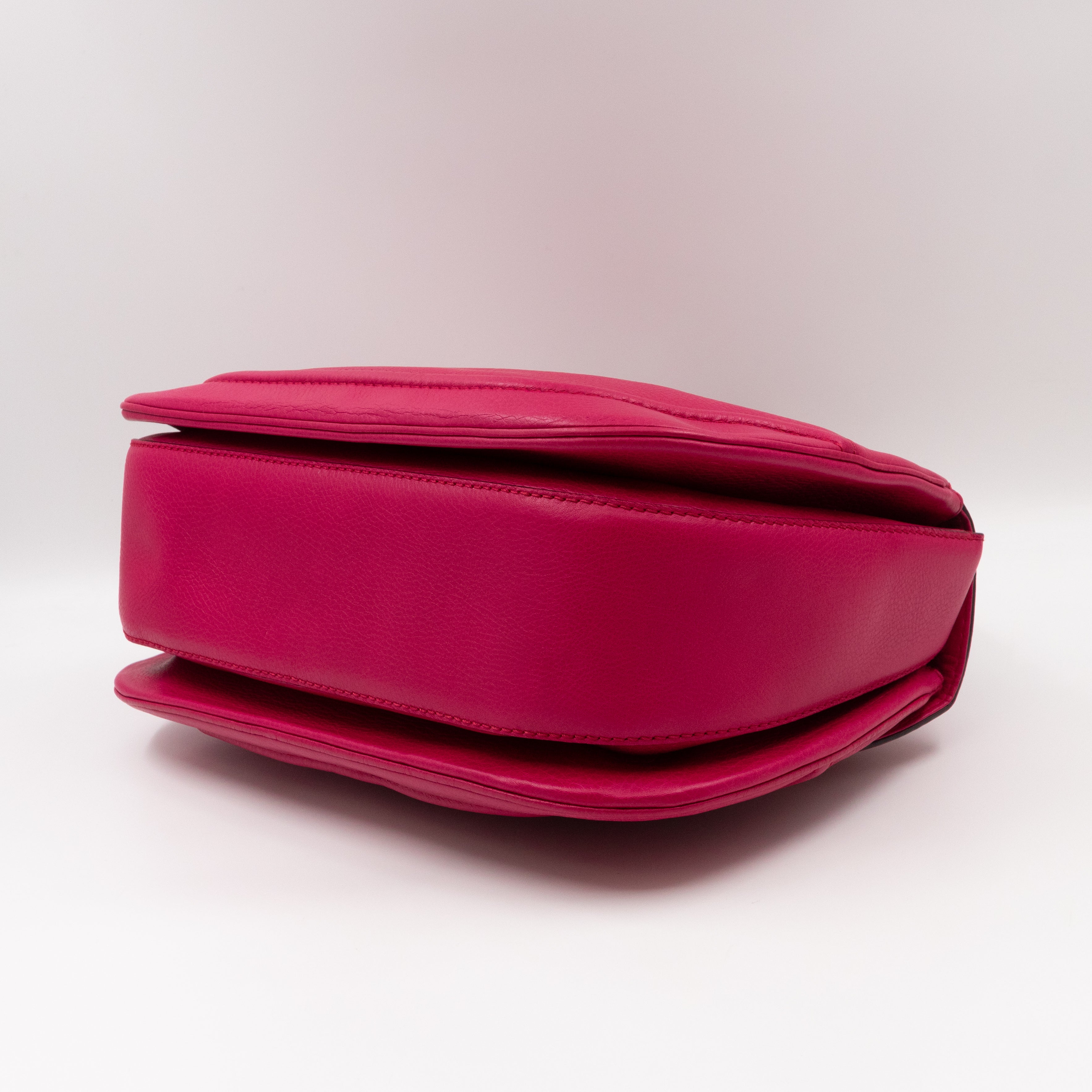 New Bamboo Large Top Handle Bag Pink Leather