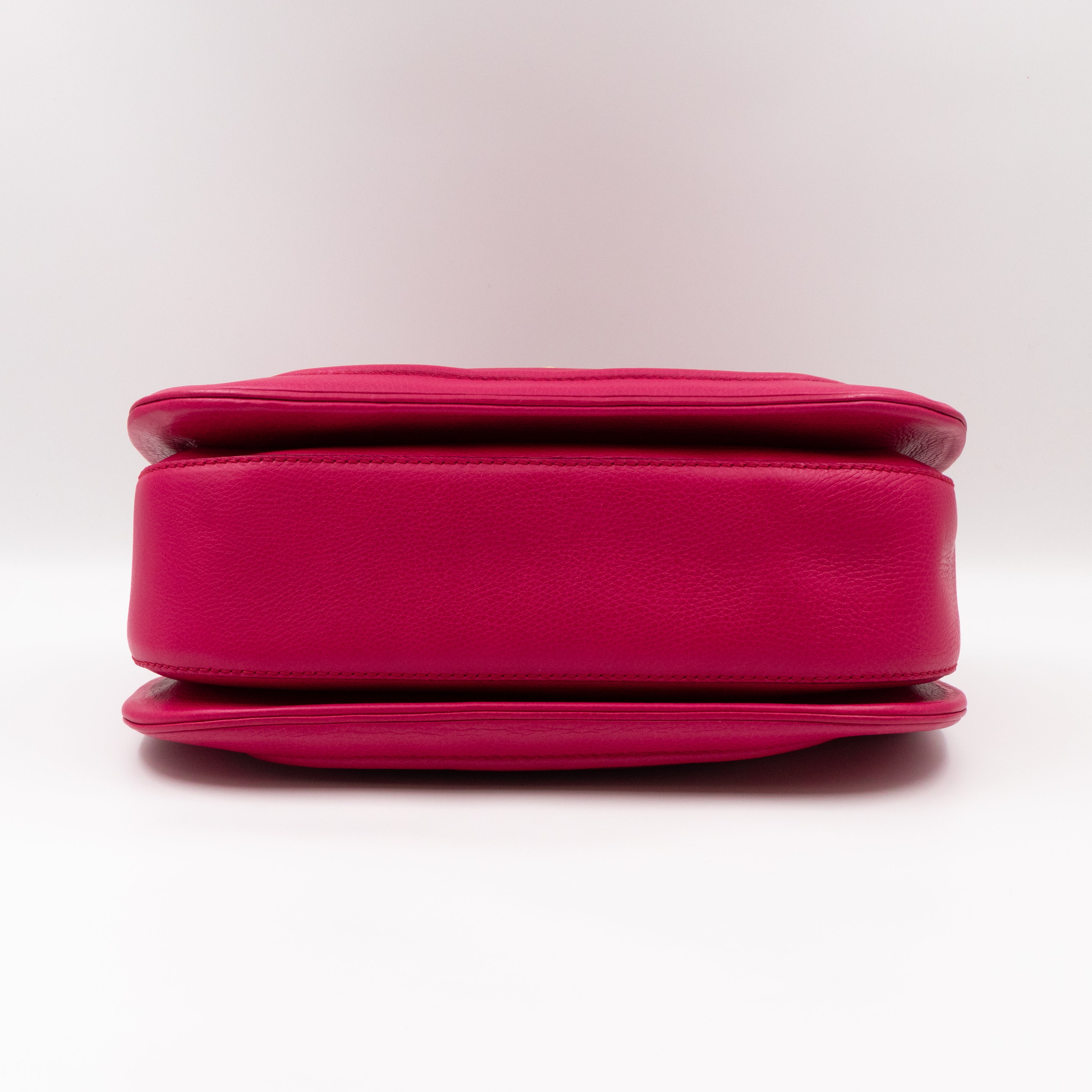 New Bamboo Large Top Handle Bag Pink Leather