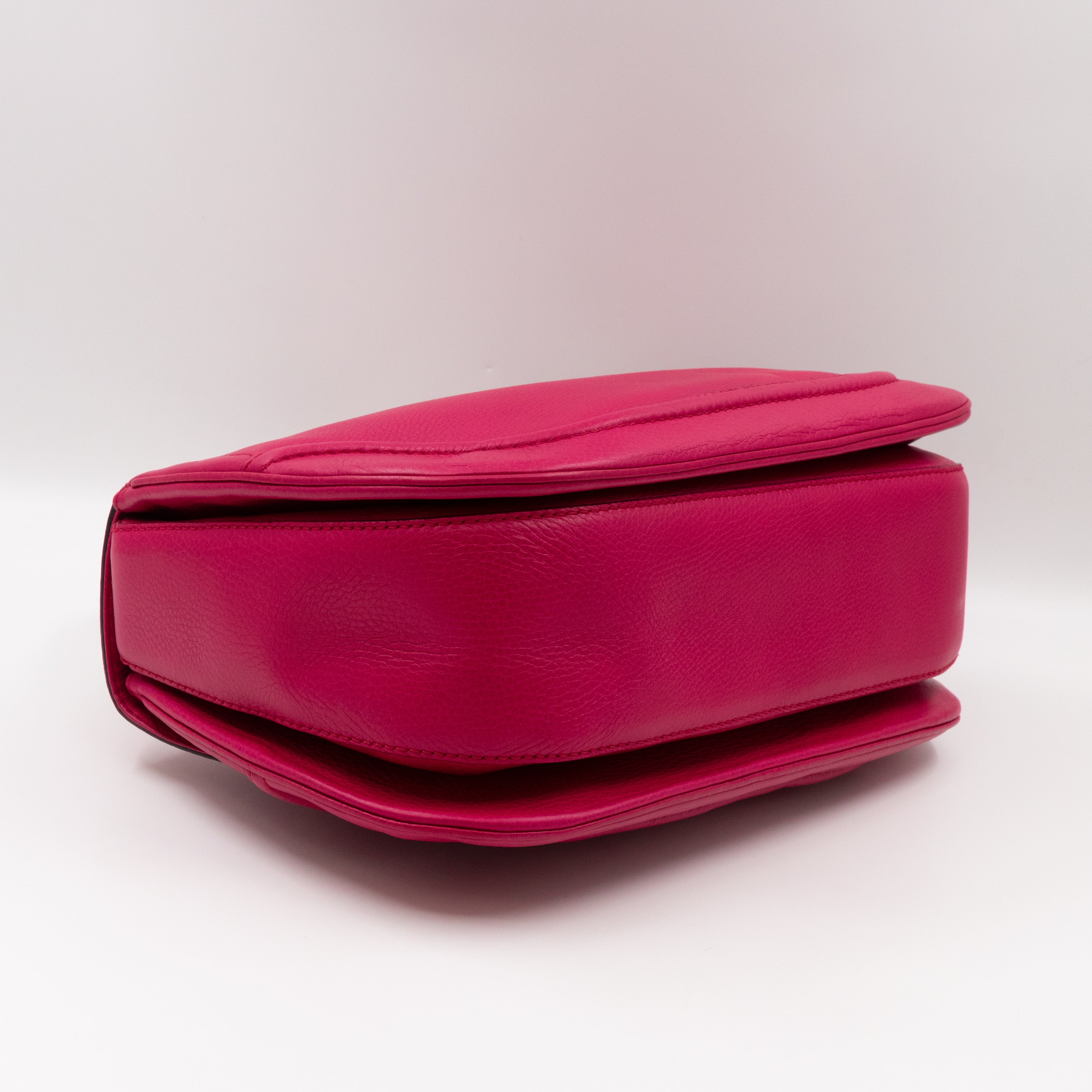 New Bamboo Large Top Handle Bag Pink Leather