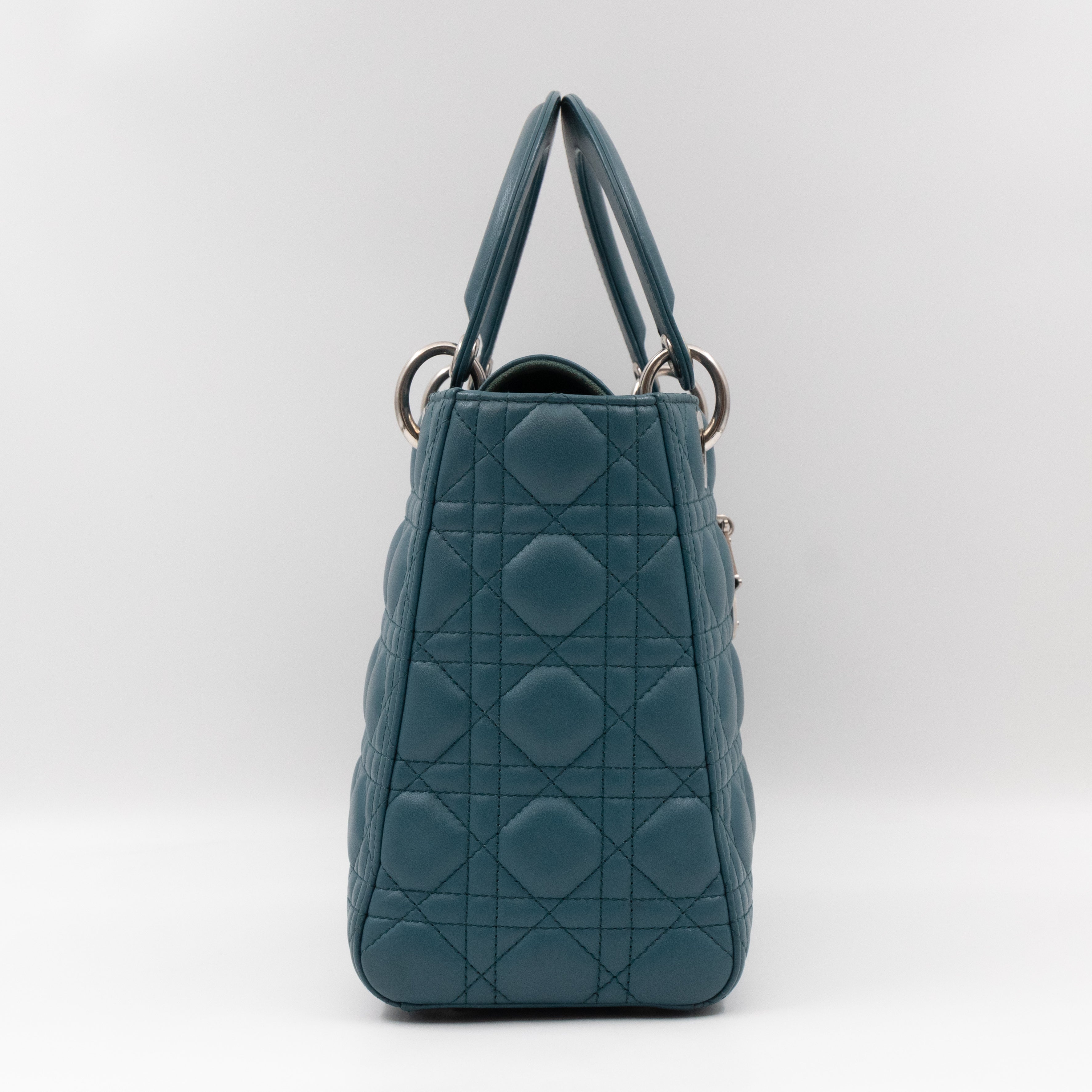 Lady Dior Medium Blue Lambskin Leather