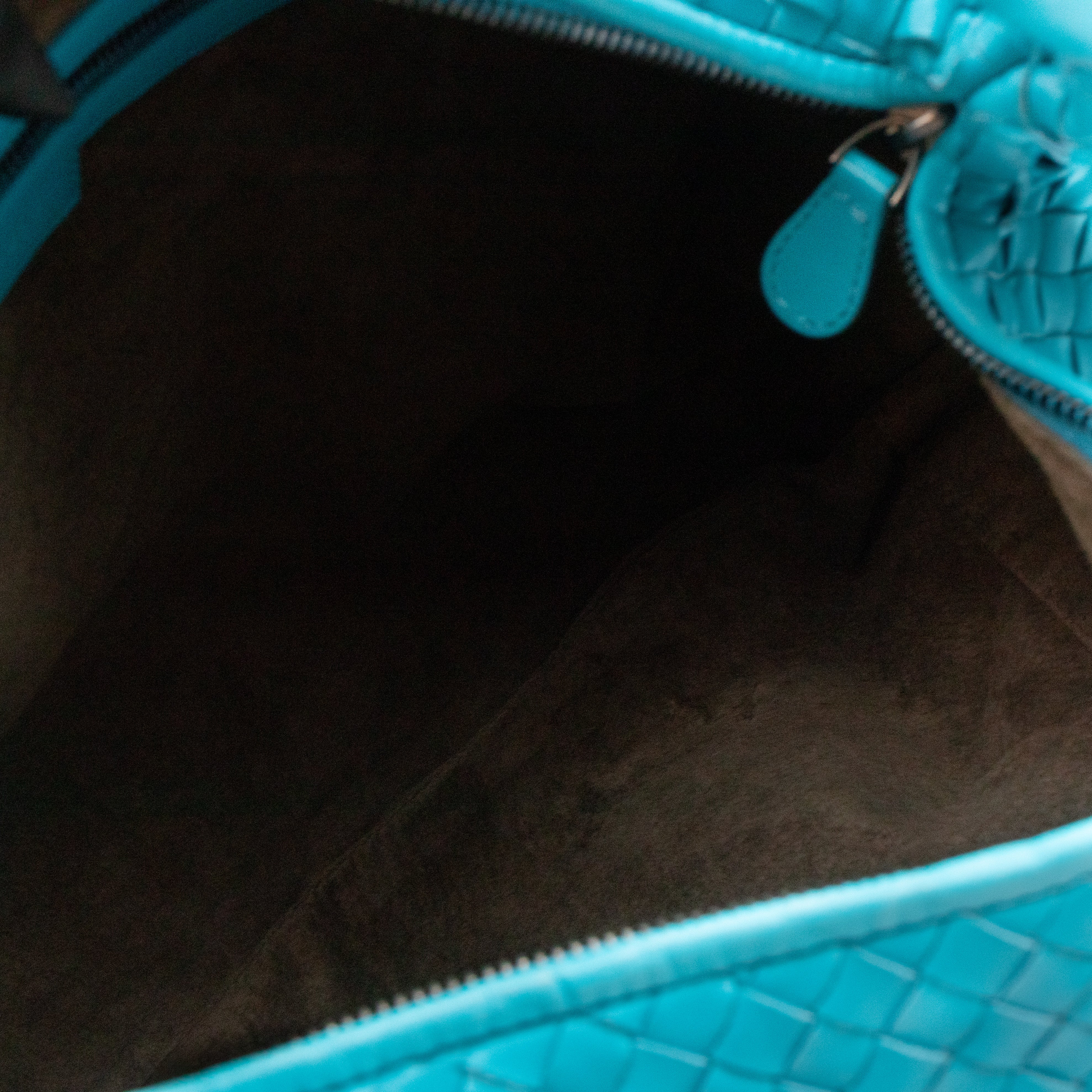 Belly Large Hobo Bag Intrecciato Sky Blue Leather