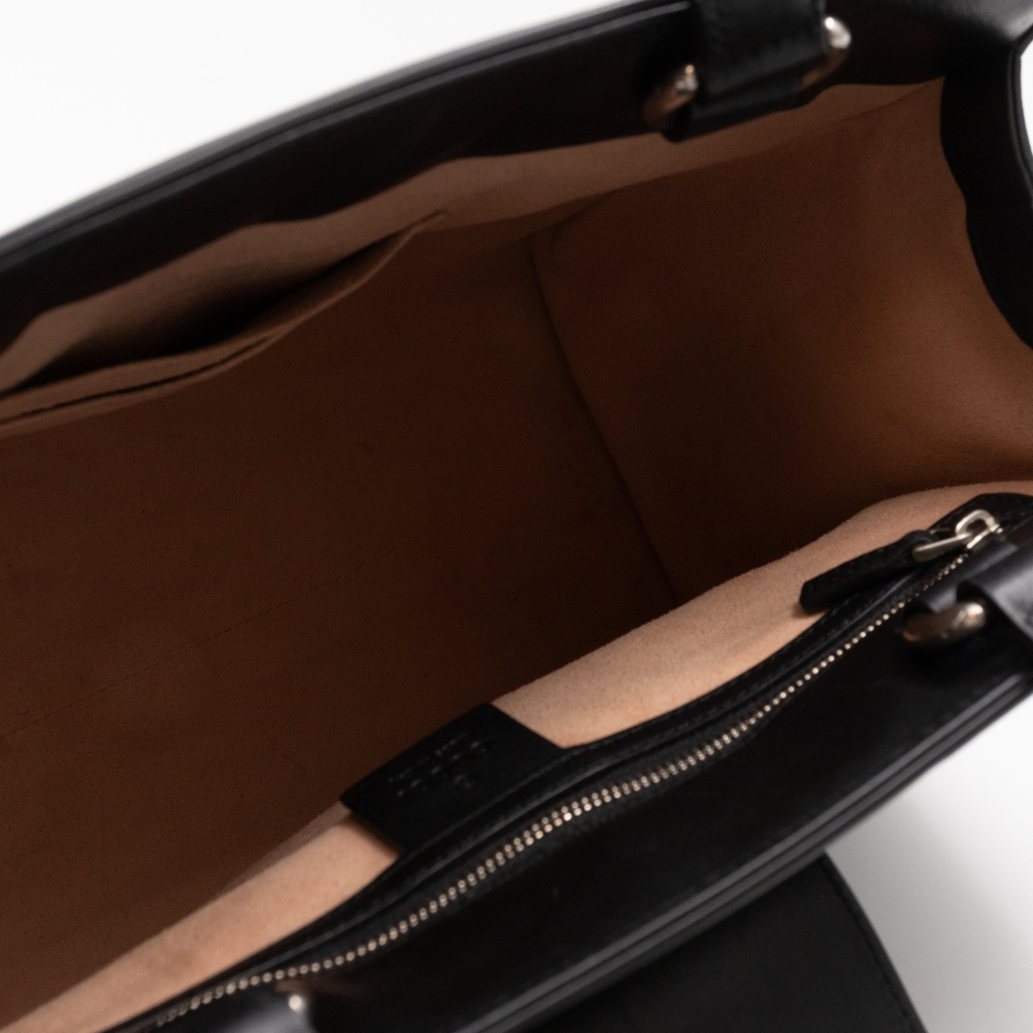 Web Dionysus Medium Tote Black Calfskin Leather