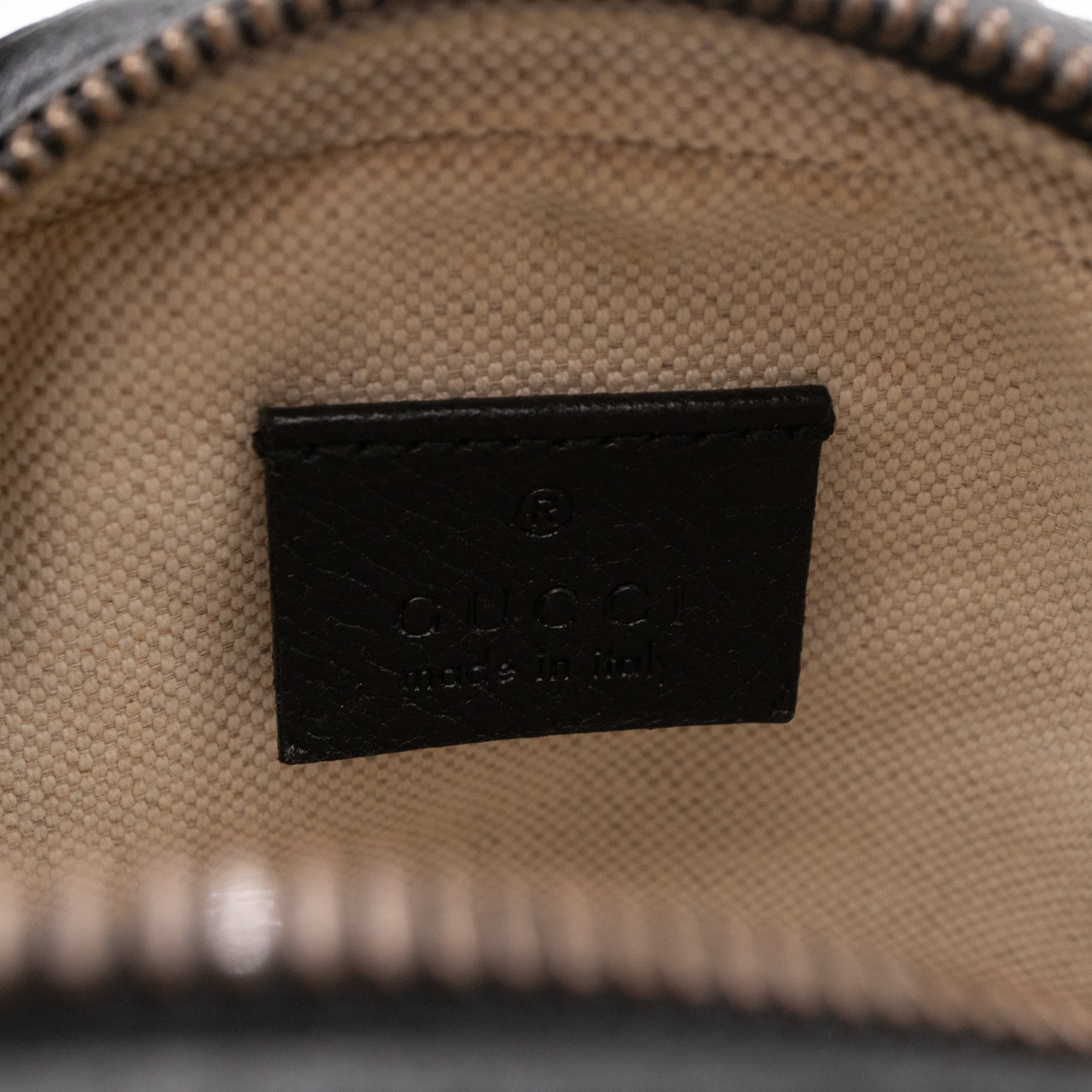 Round Crossbody Bag GG Red Velvet Black Calfskin Leather