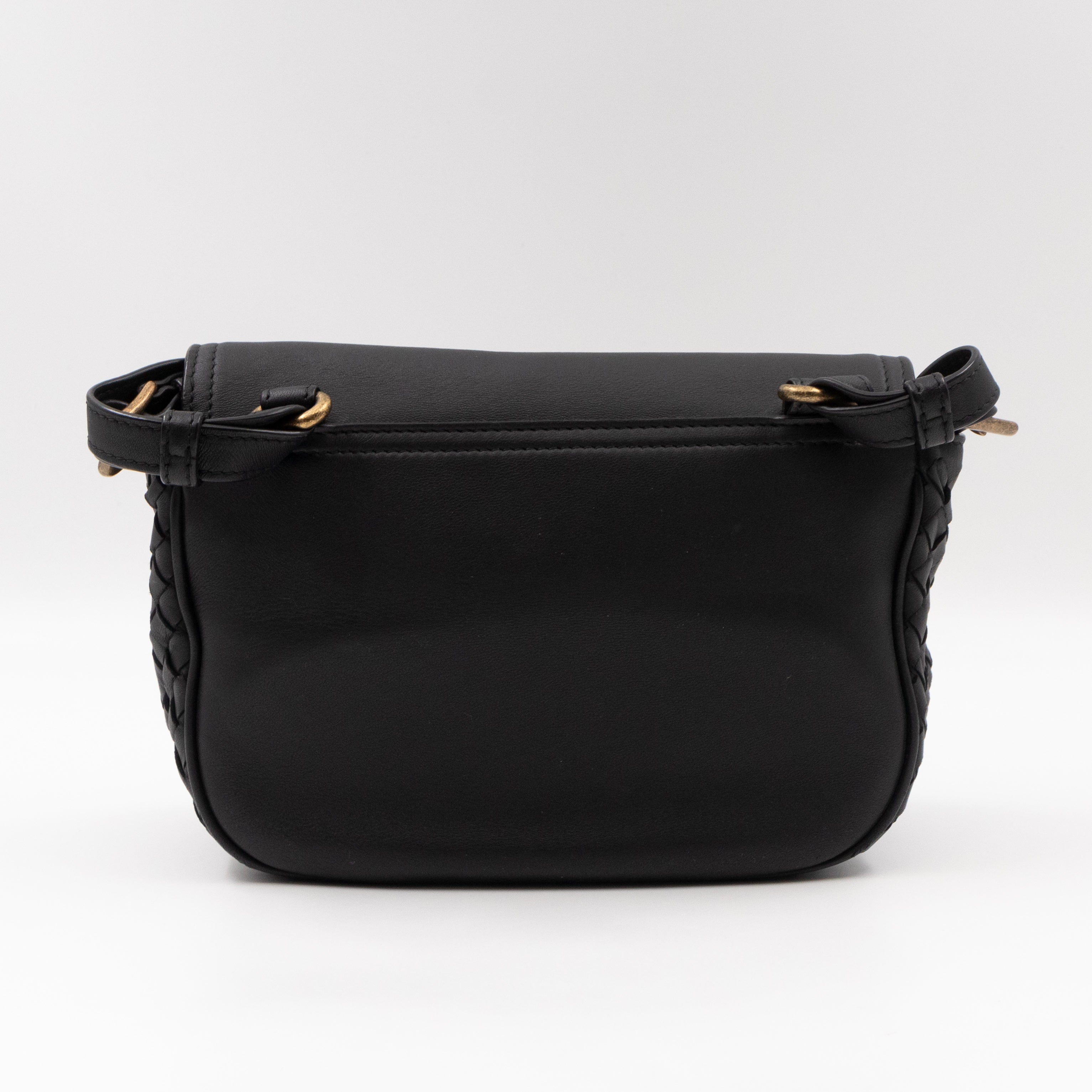 Luna Crossbody Bag Intrecciato Black Leather