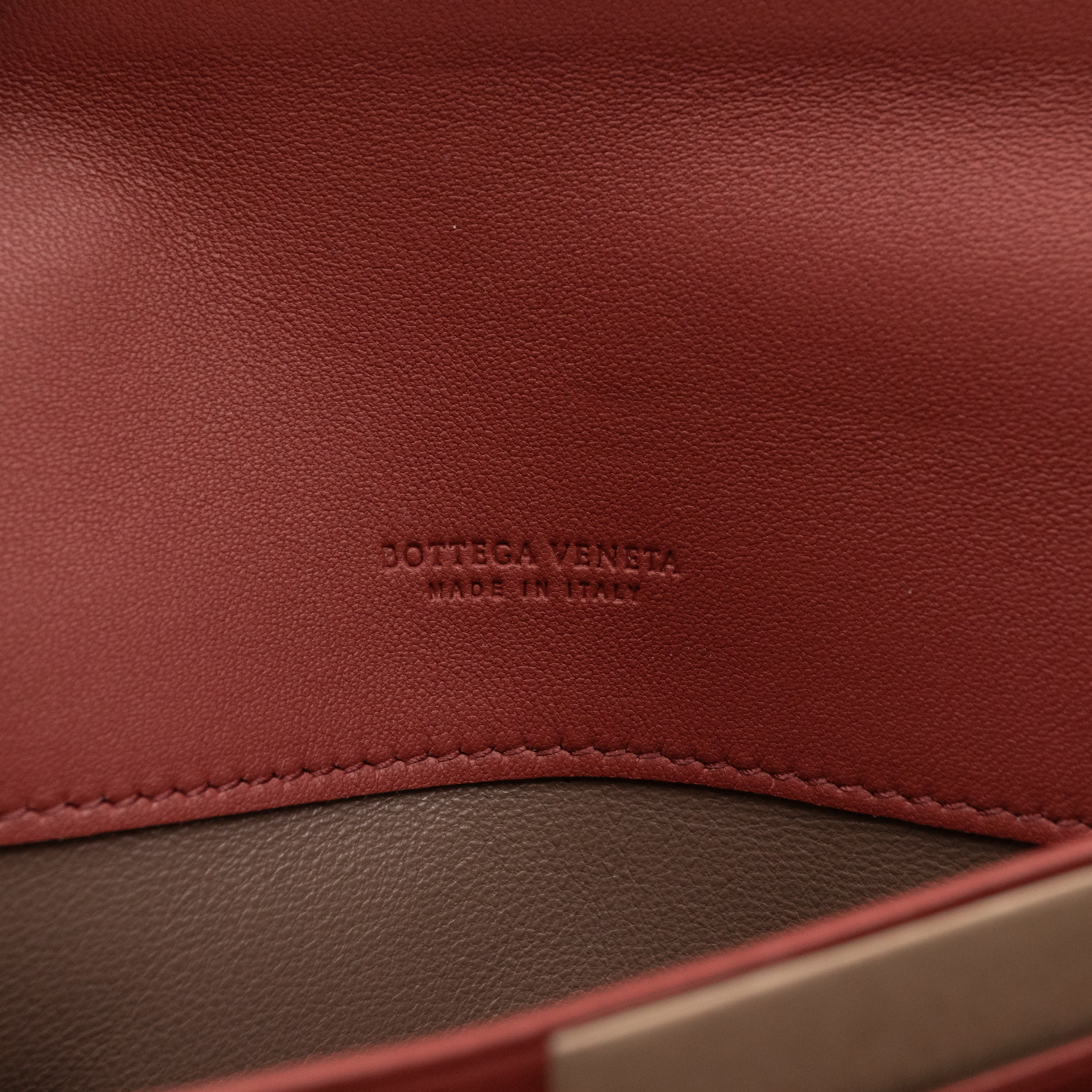 Long Wallet Brick Brown Intrecciato Leather