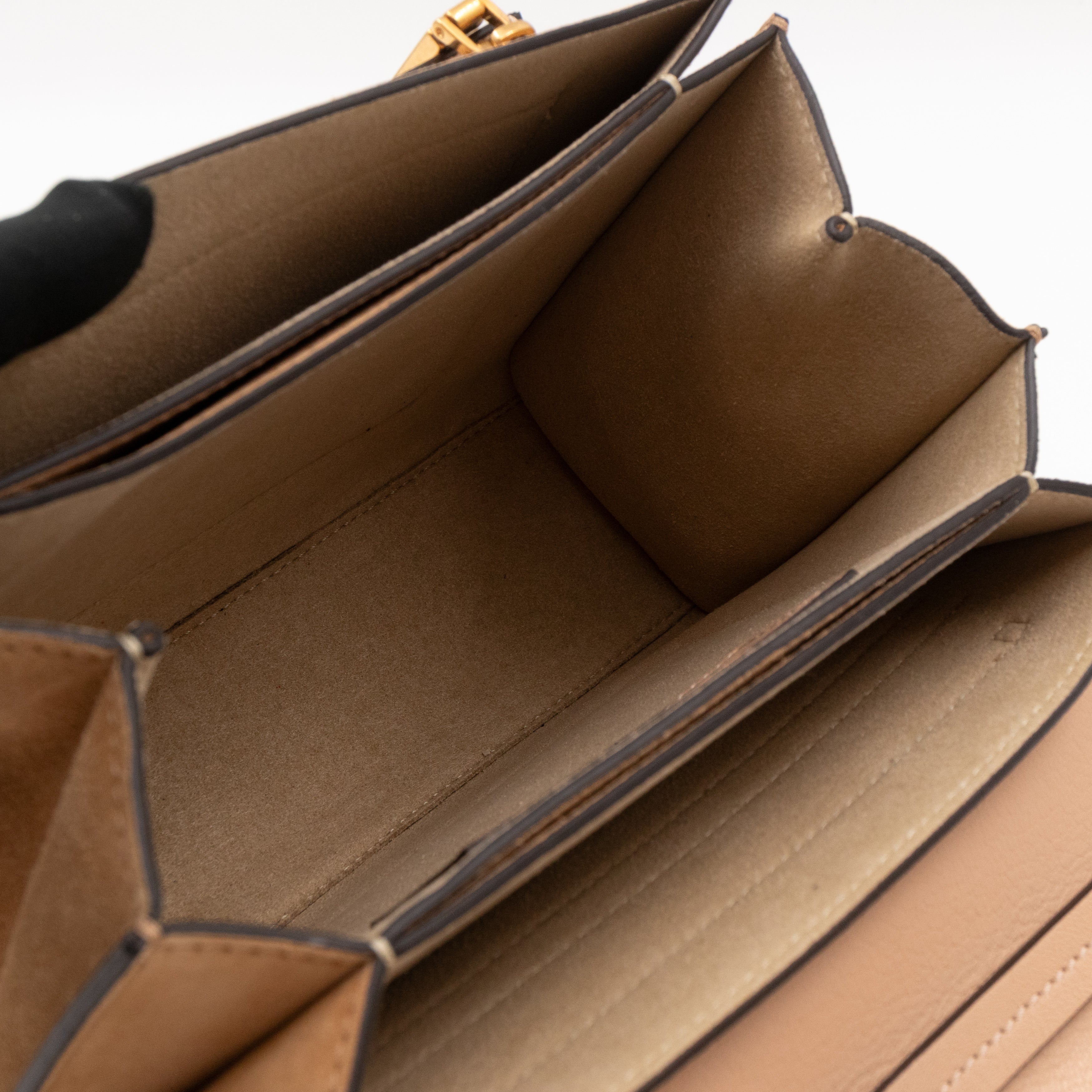 GV3 Small Crossbody Bag Beige Leather