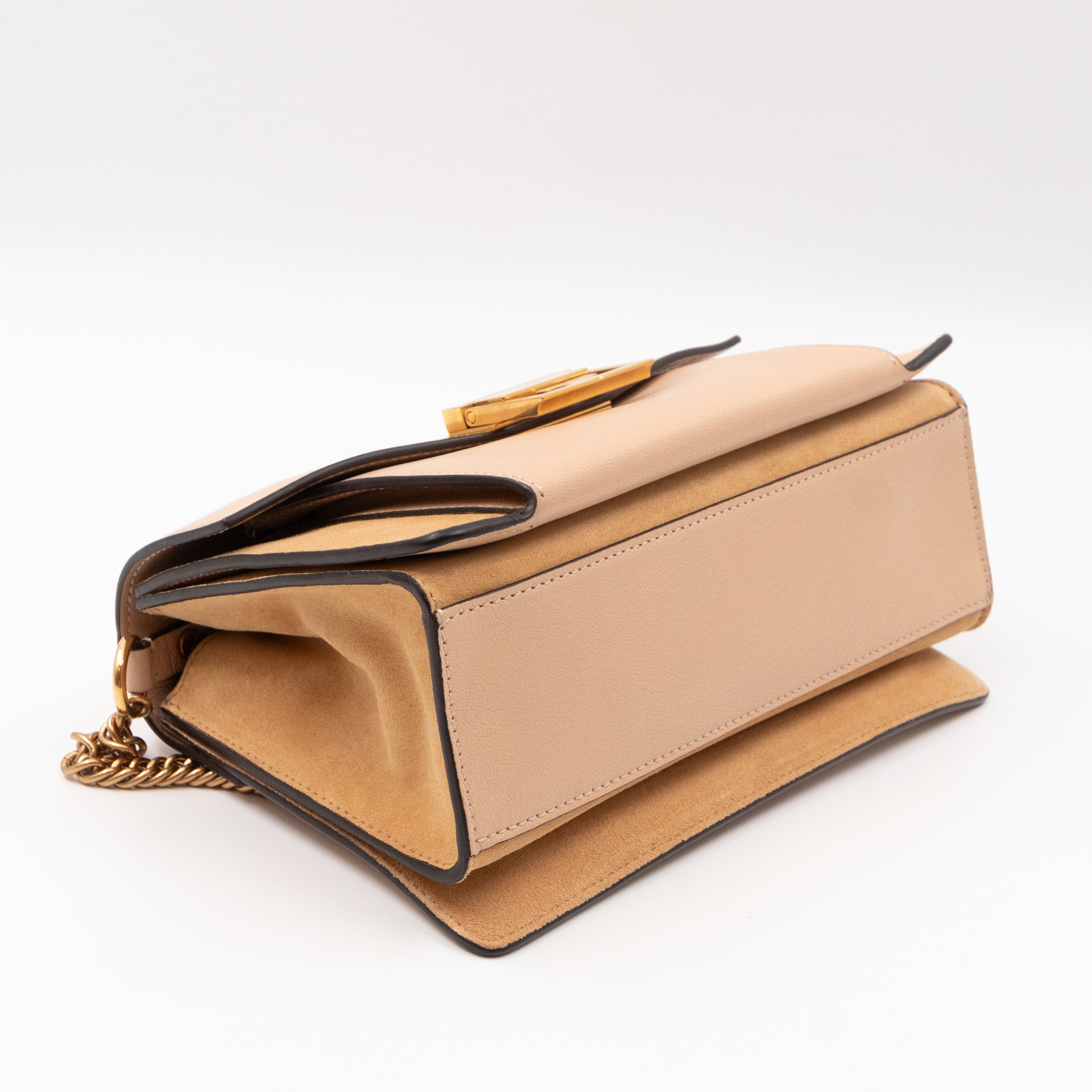 GV3 Small Crossbody Bag Beige Leather