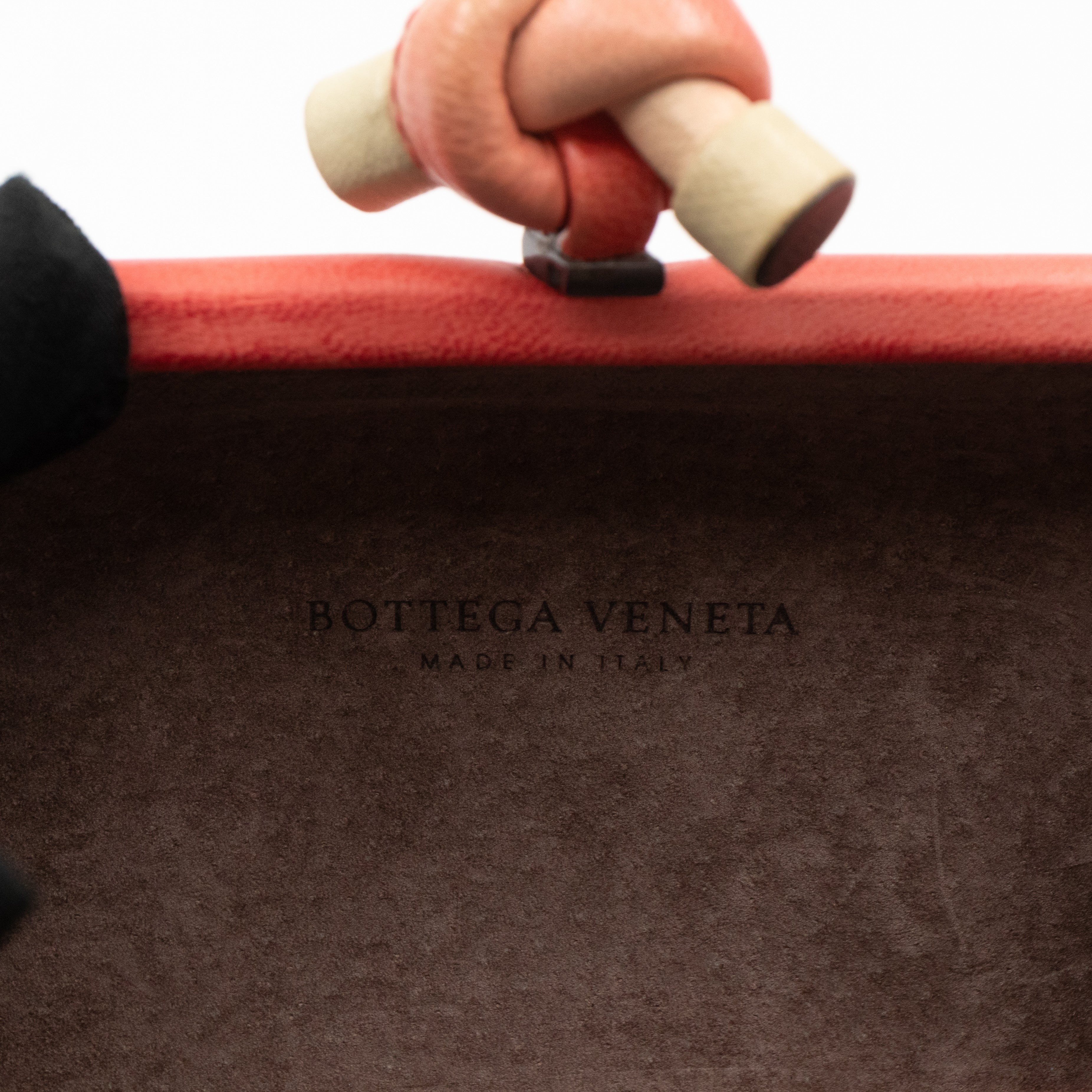 Knot Clutch Pink Embroidered Leather