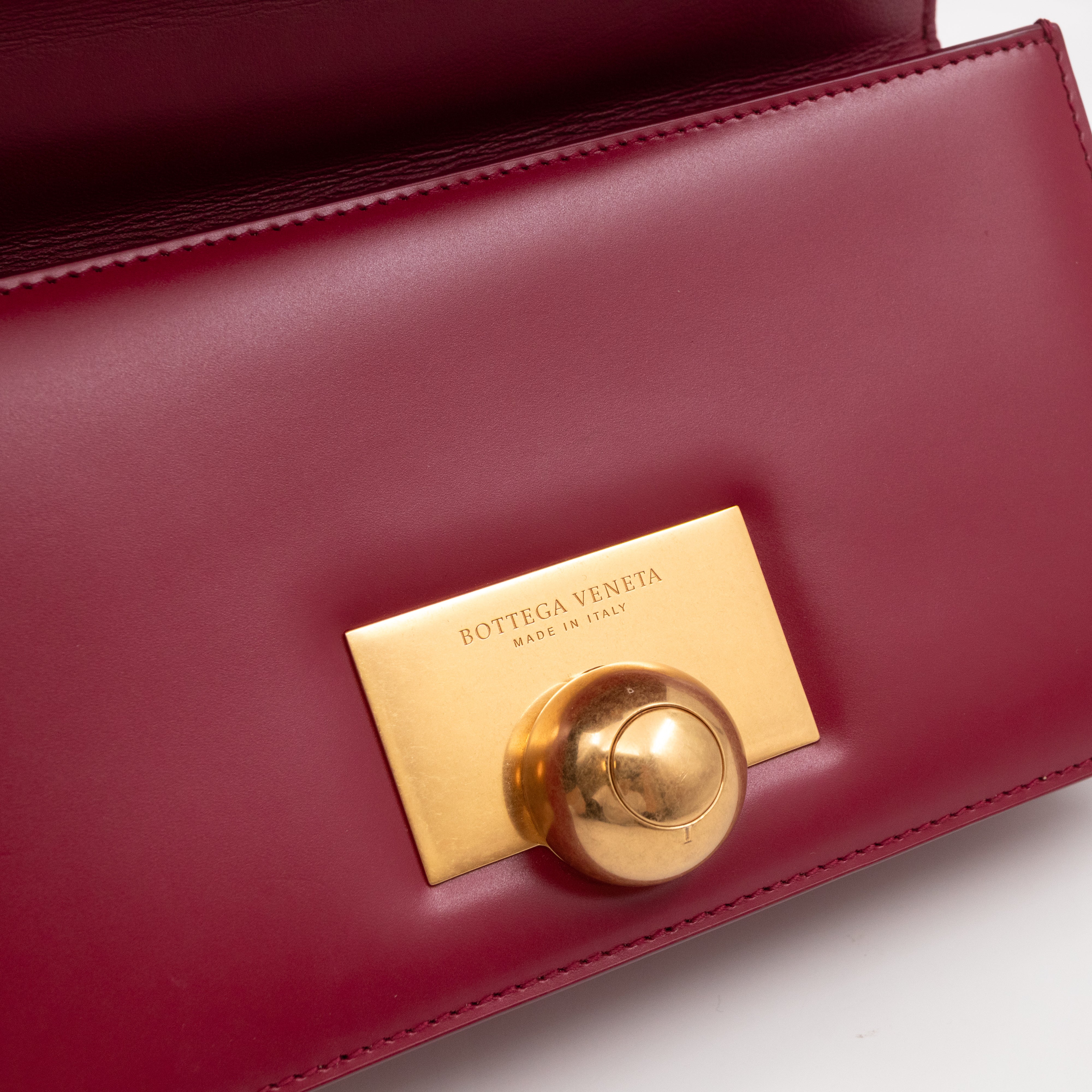 Classic Mini Crossbody Bag Spazzolato Calfskin Red Leather