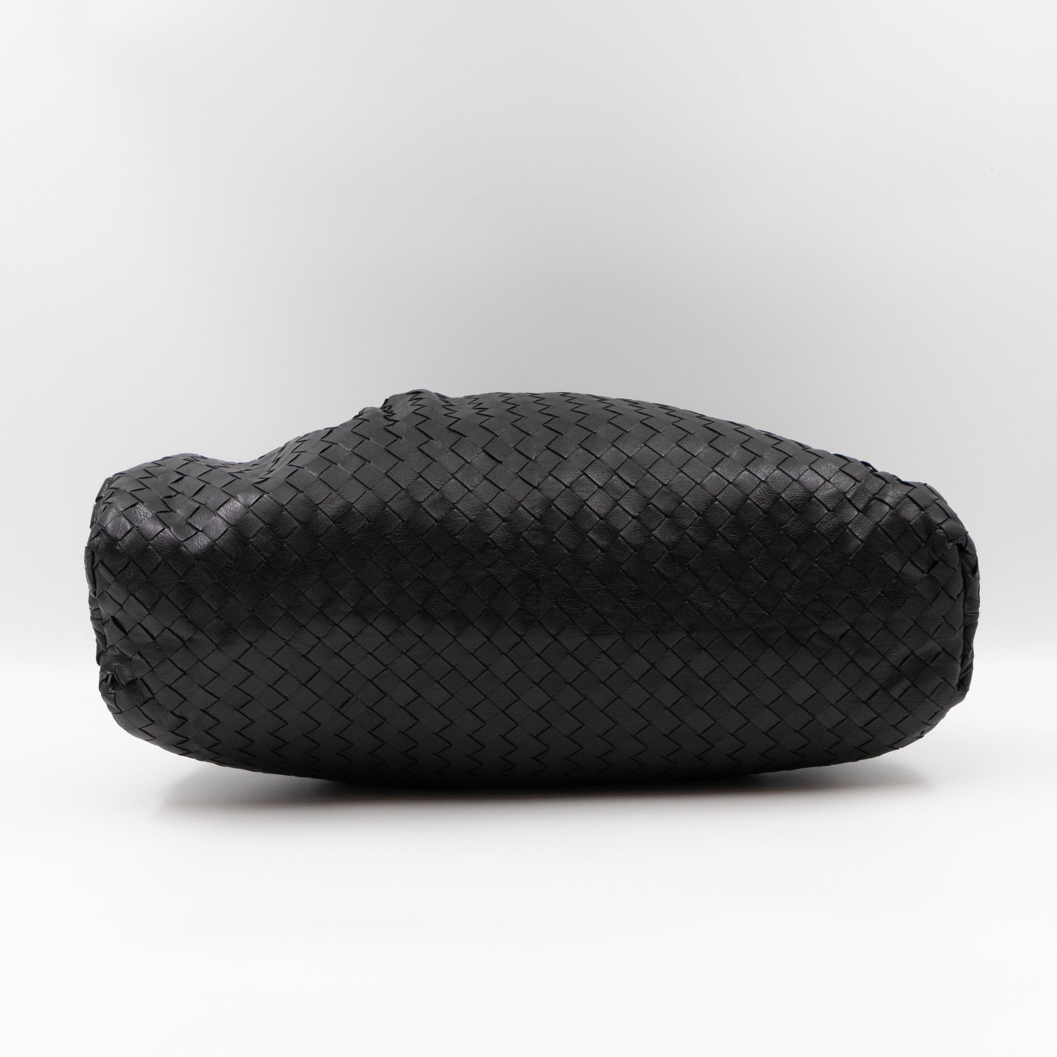 Pouch Clutch Intrecciato black Leather