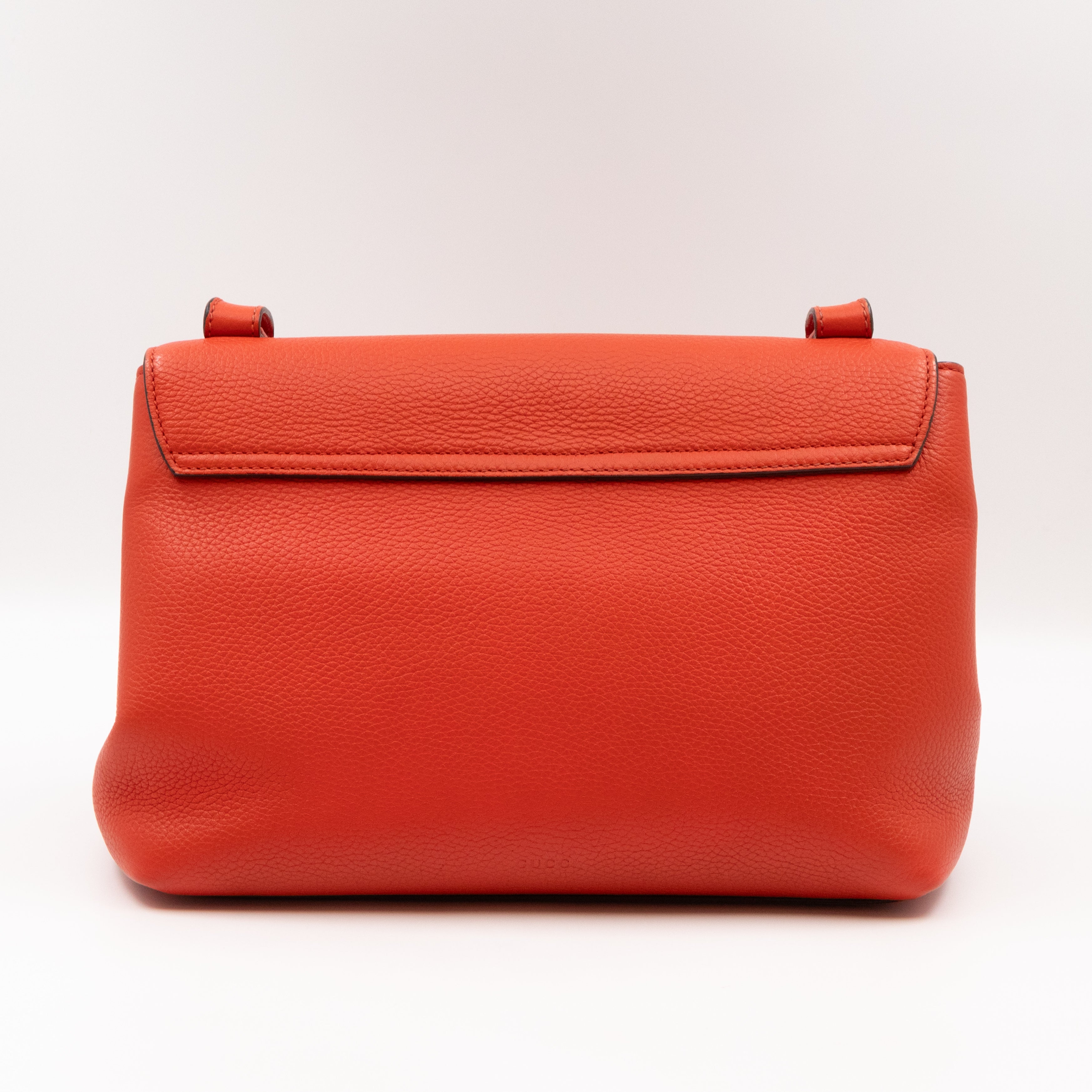 GG Marmont Shoulder Bag Orange Pebbled Leather