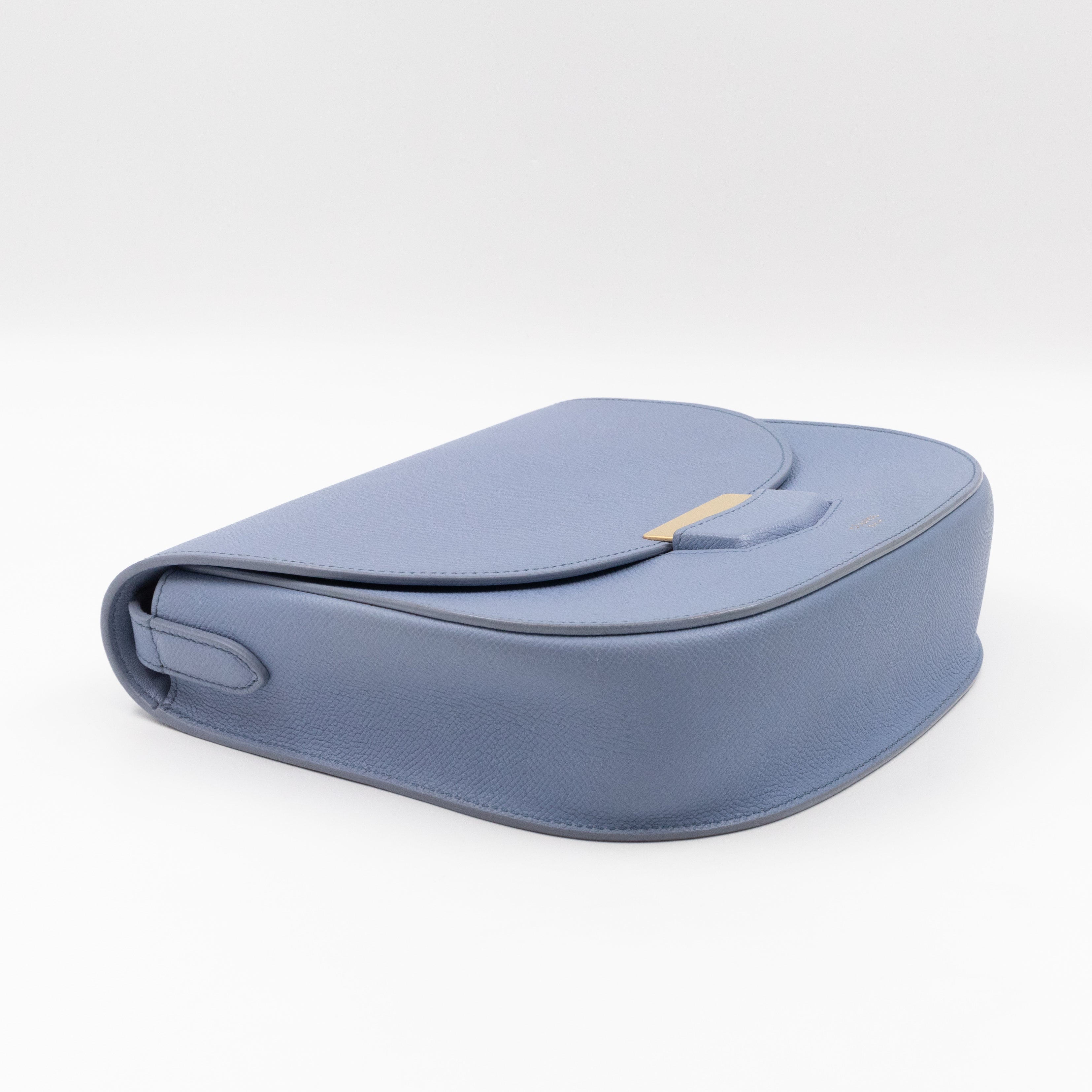 Trotteur Bag Medium Light Blue Grained Calfskin Leather