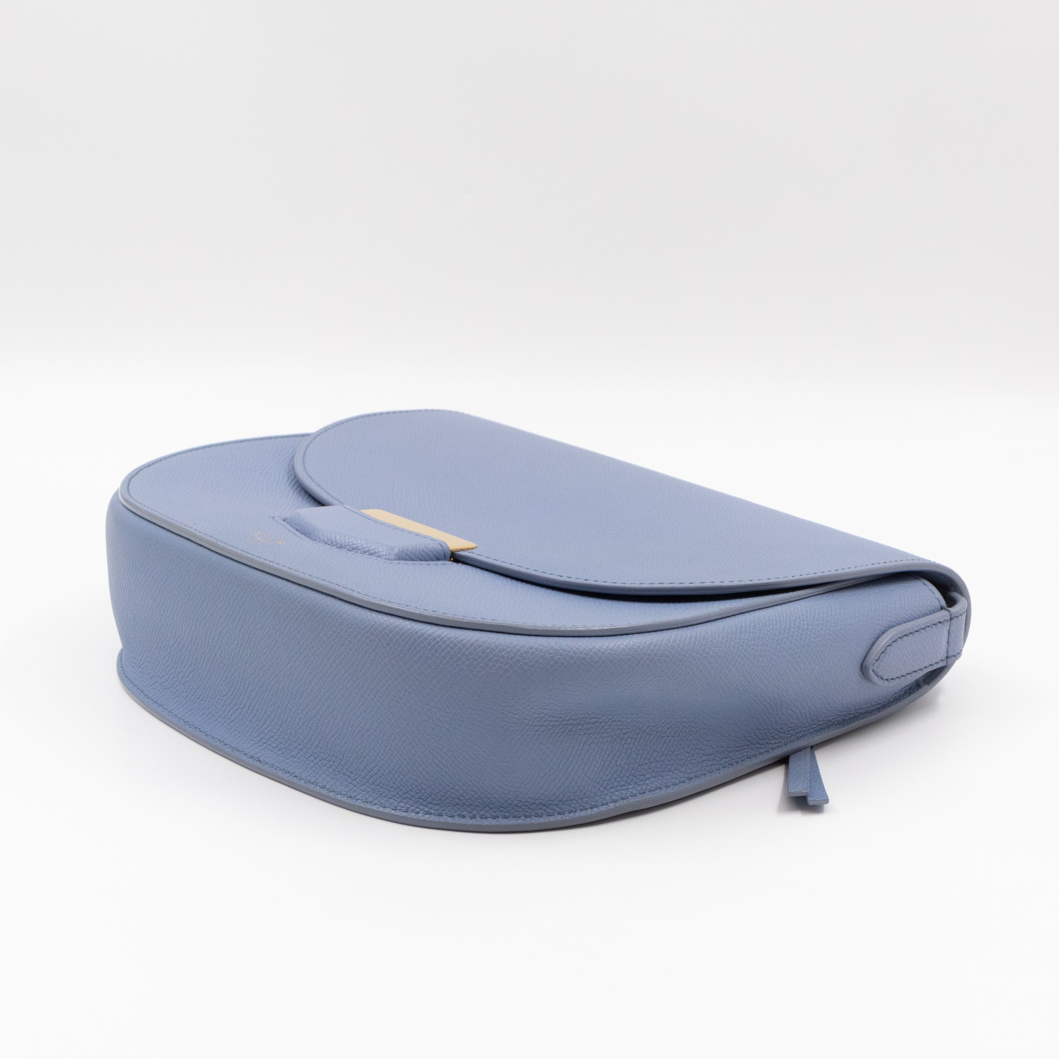 Trotteur Bag Medium Light Blue Grained Calfskin Leather