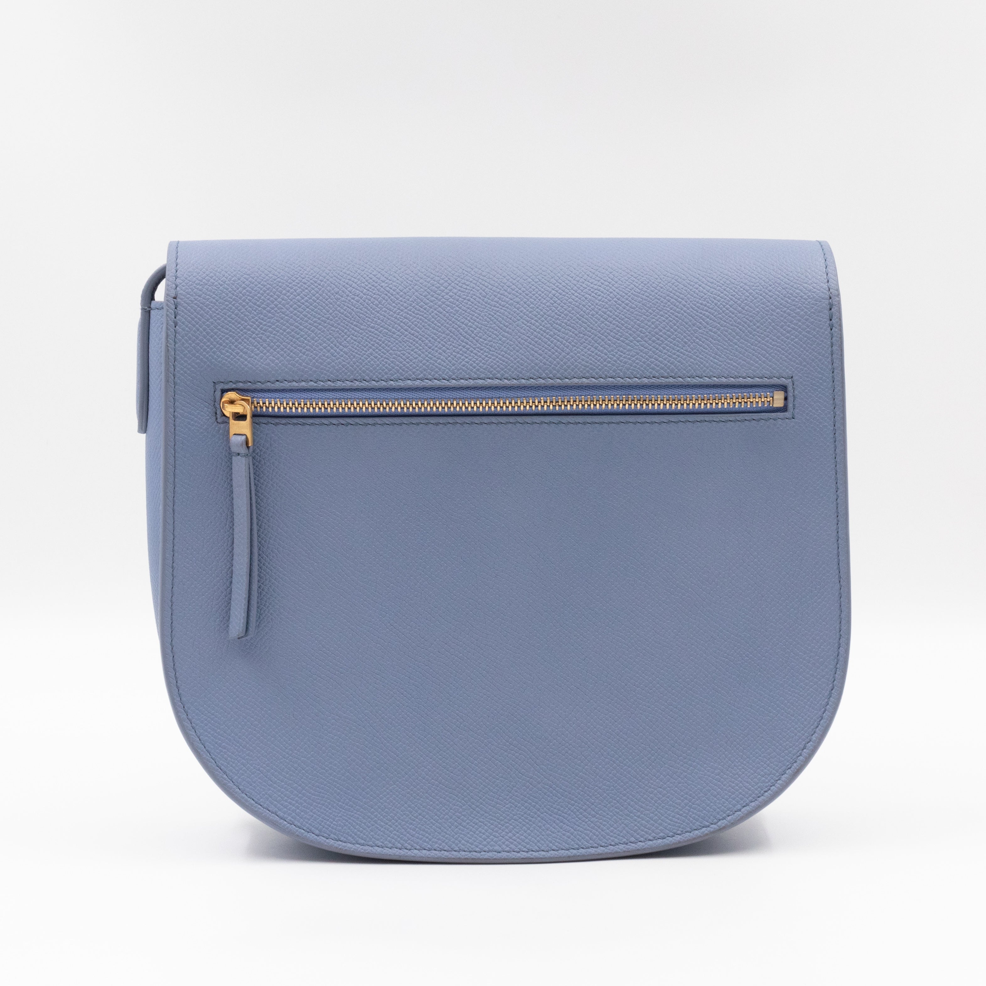 Trotteur Bag Medium Light Blue Grained Calfskin Leather