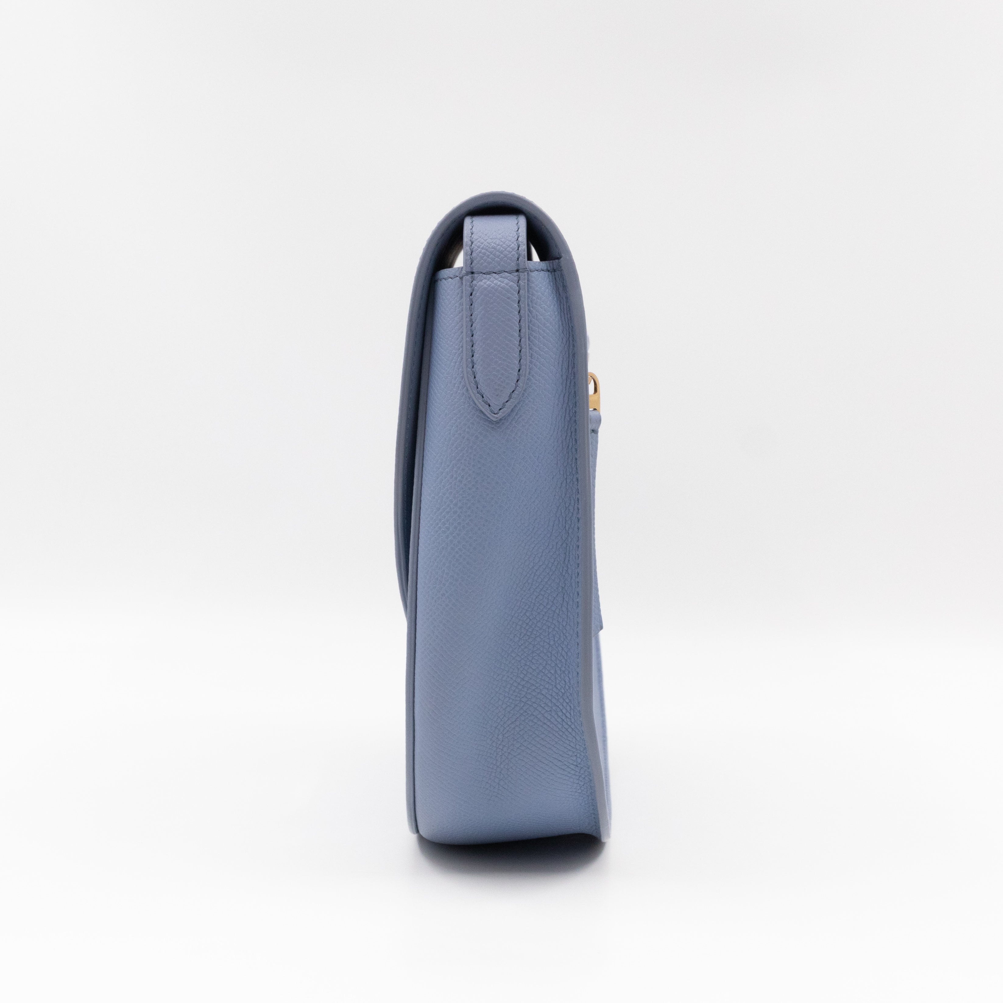 Trotteur Bag Medium Light Blue Grained Calfskin Leather