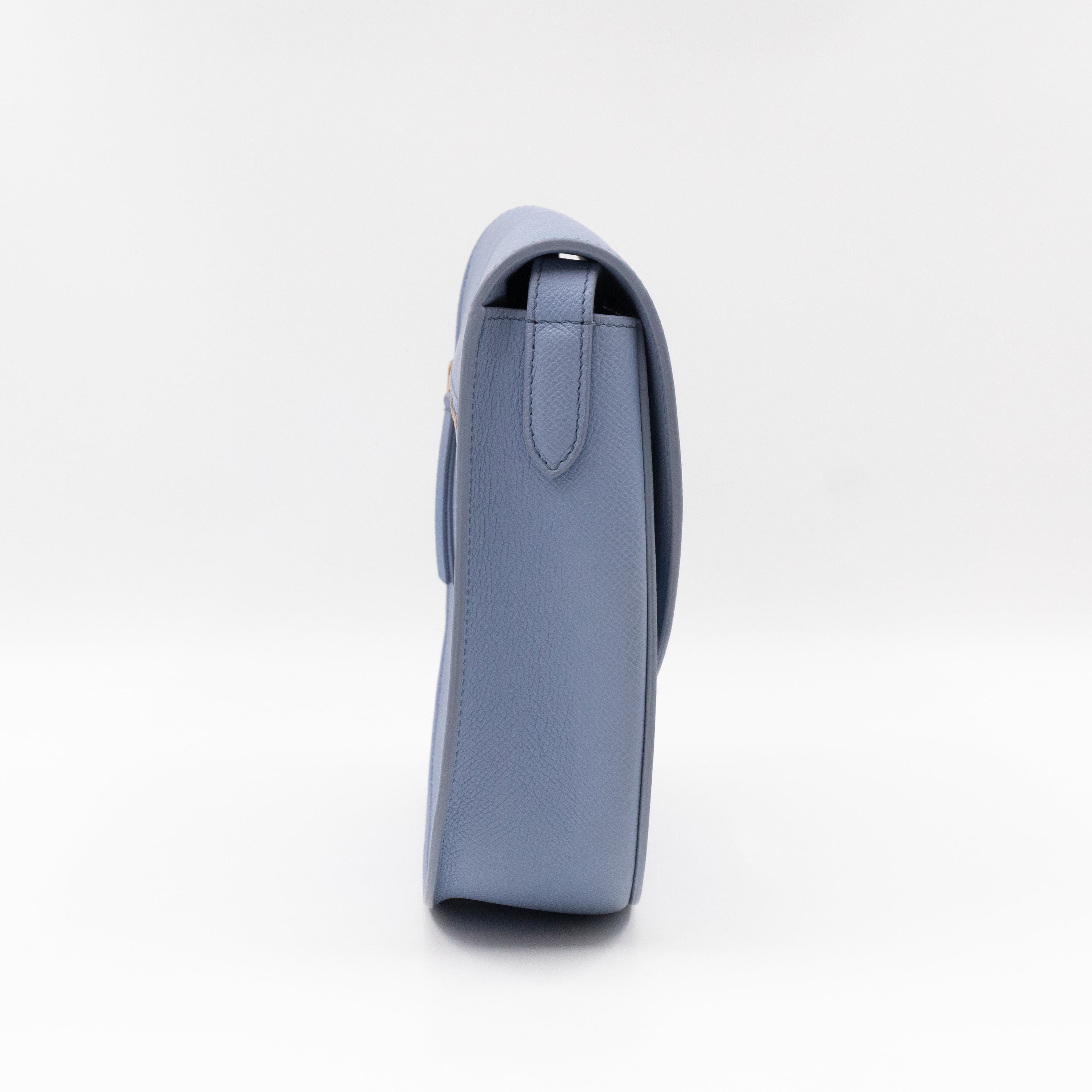 Trotteur Bag Medium Light Blue Grained Calfskin Leather