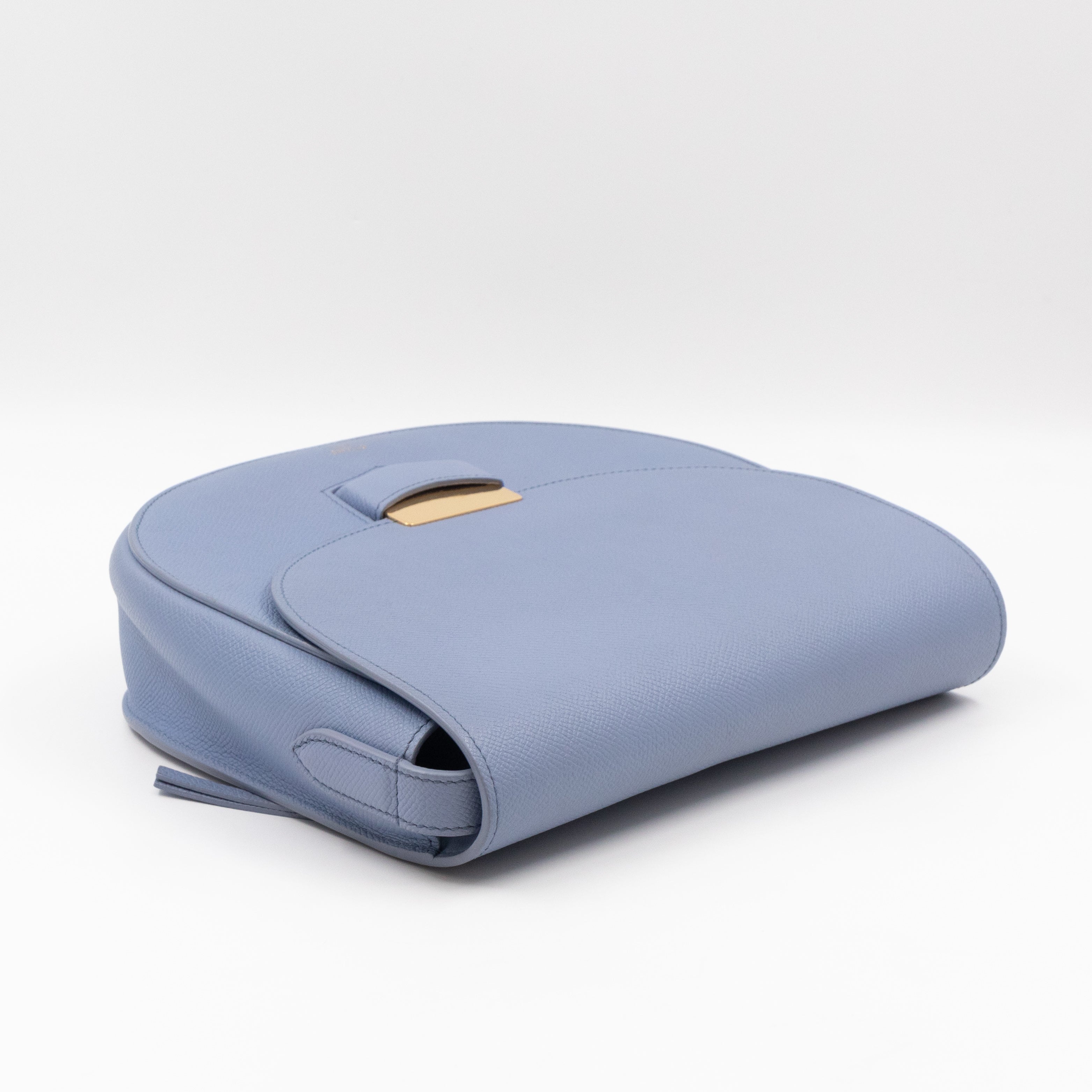 Trotteur Bag Medium Light Blue Grained Calfskin Leather