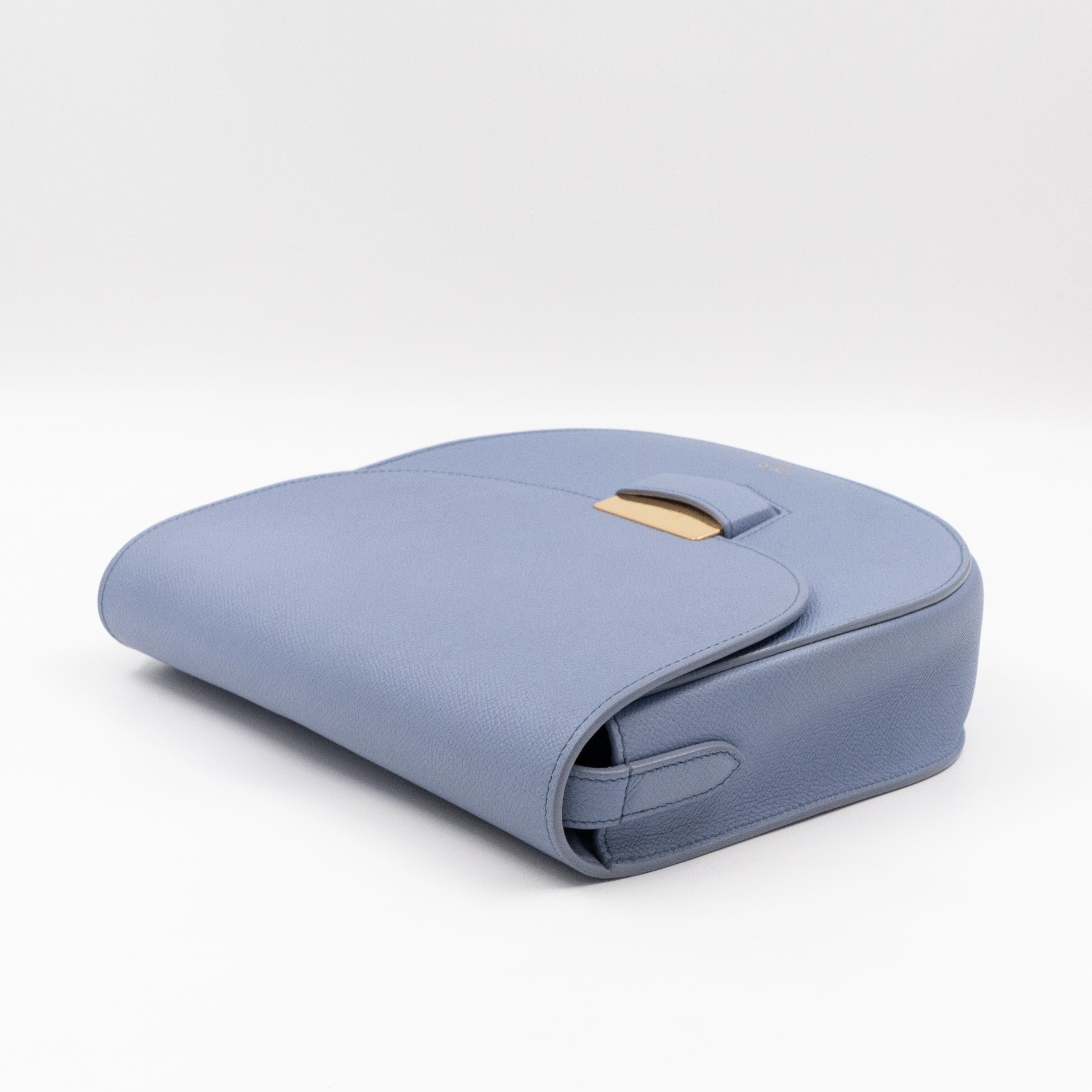 Trotteur Bag Medium Light Blue Grained Calfskin Leather