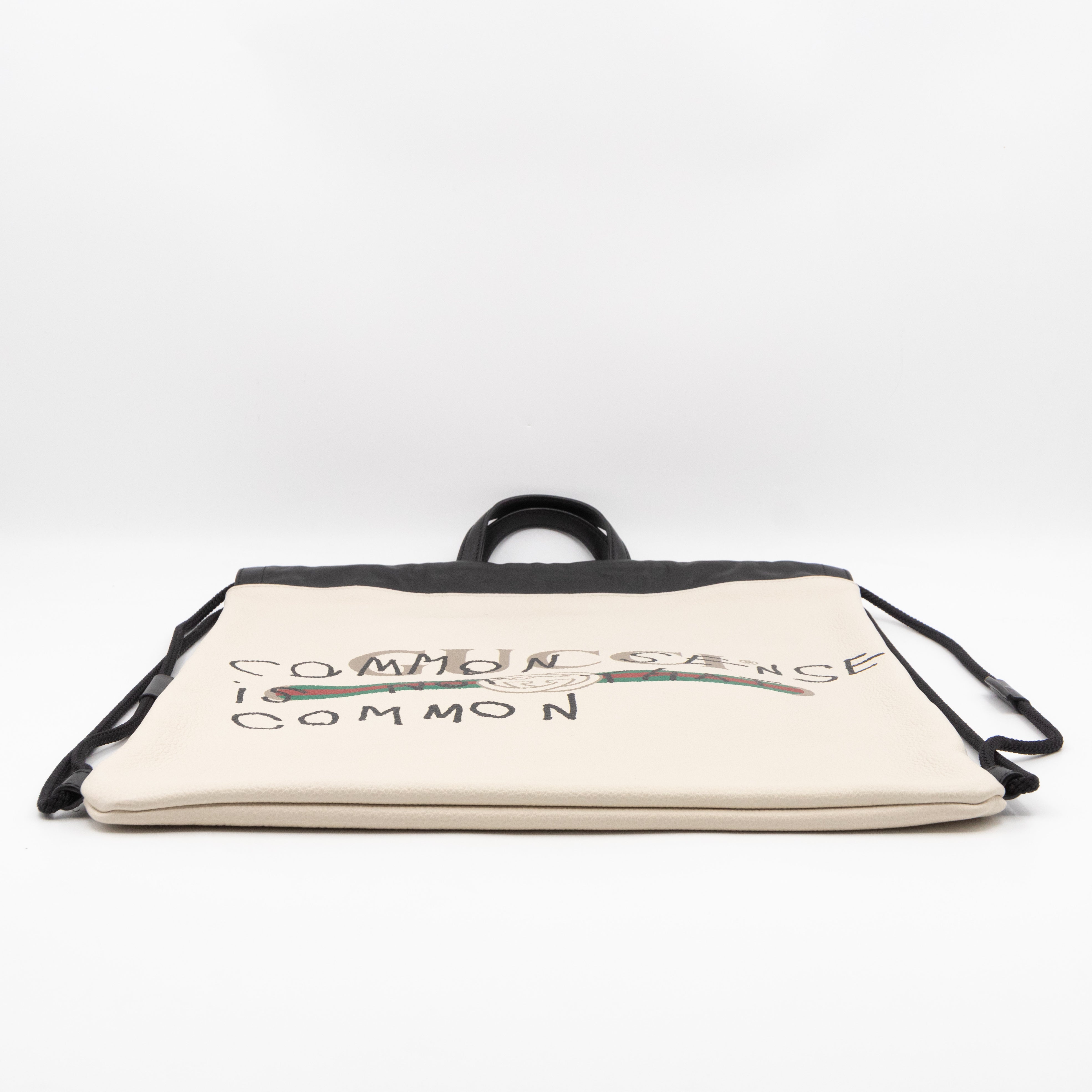 Coco Capitan Logo Drawstring Backpack White Leather