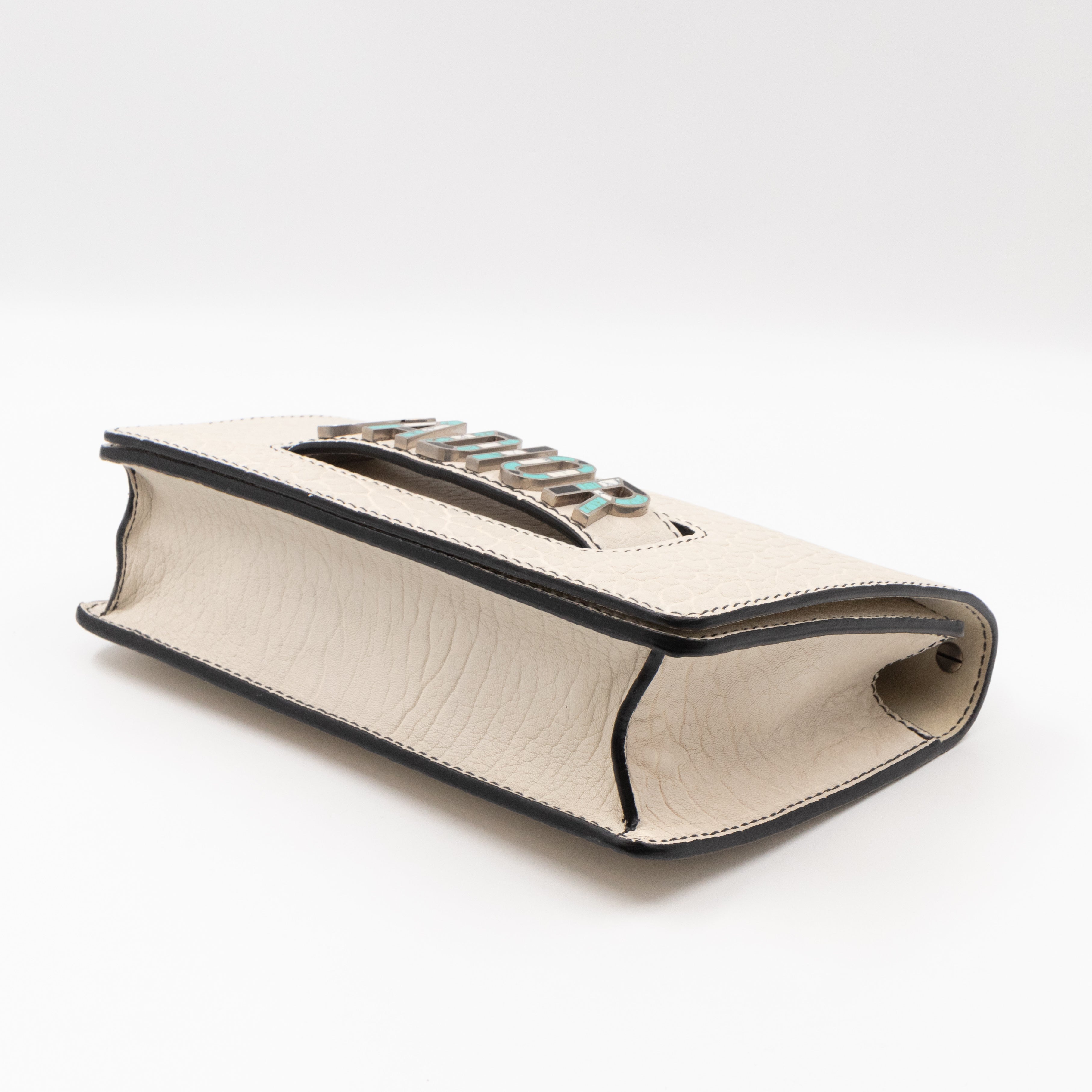 J'Adior Flap Bag Medium White Leather