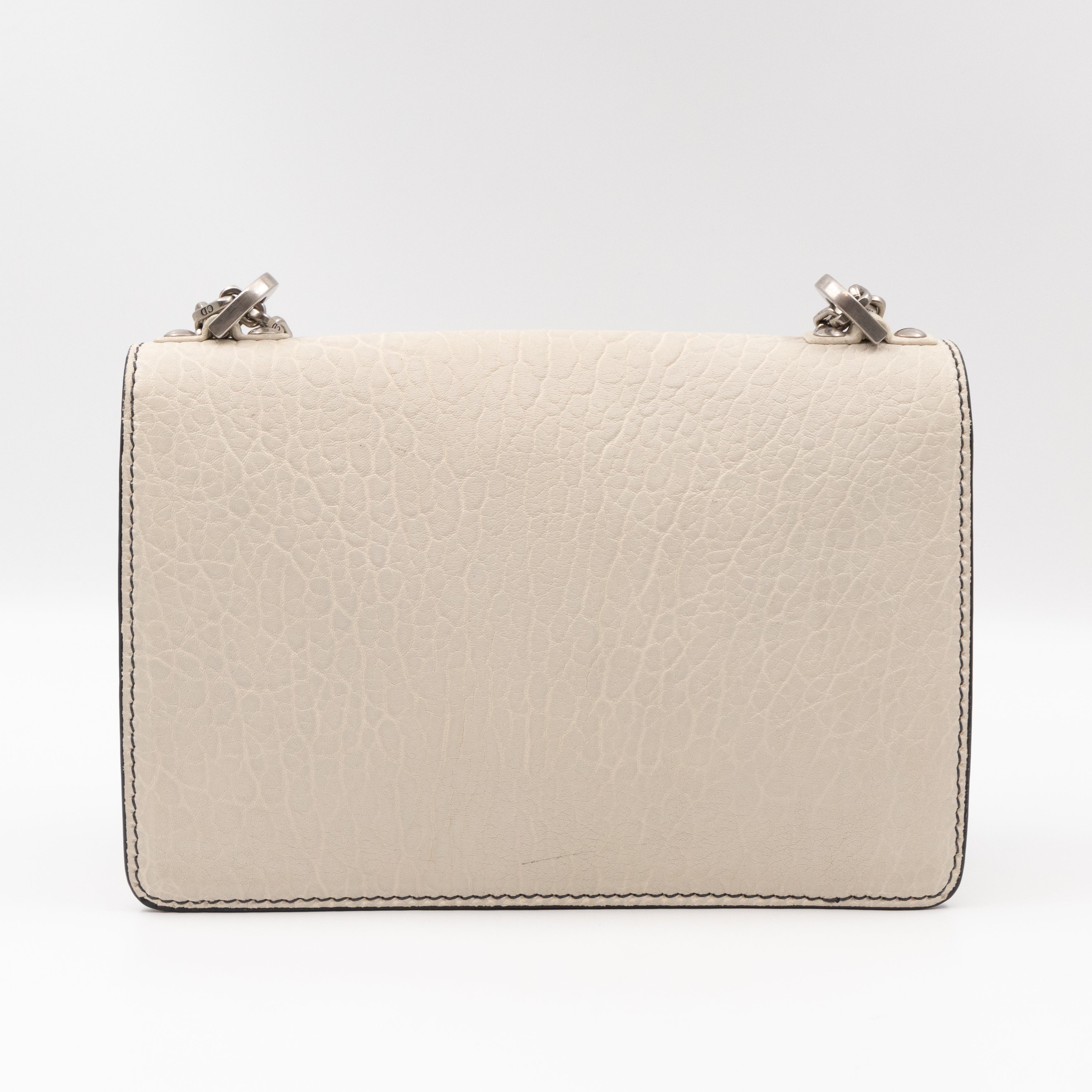J'Adior Flap Bag Medium White Leather