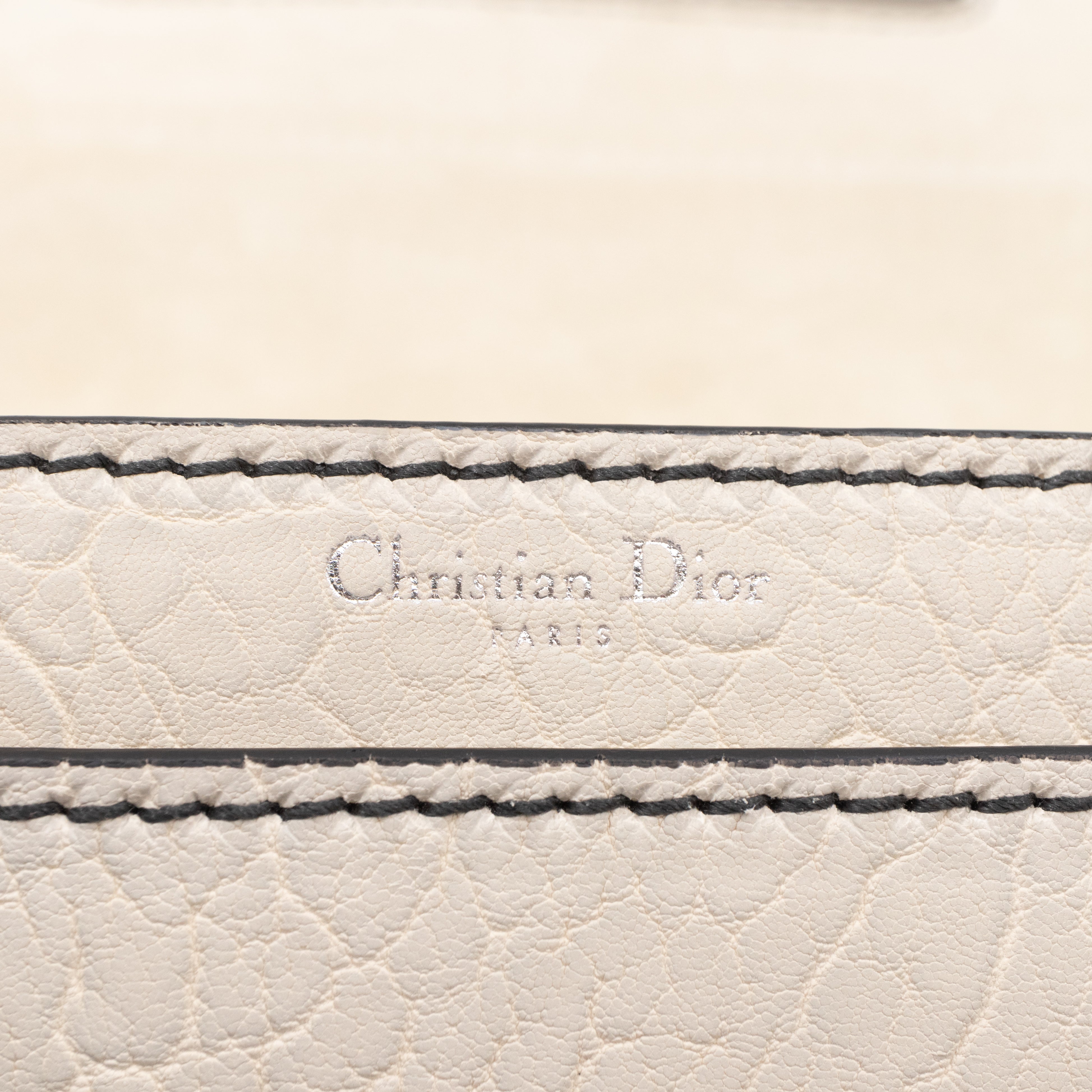 J'Adior Flap Bag Medium White Leather