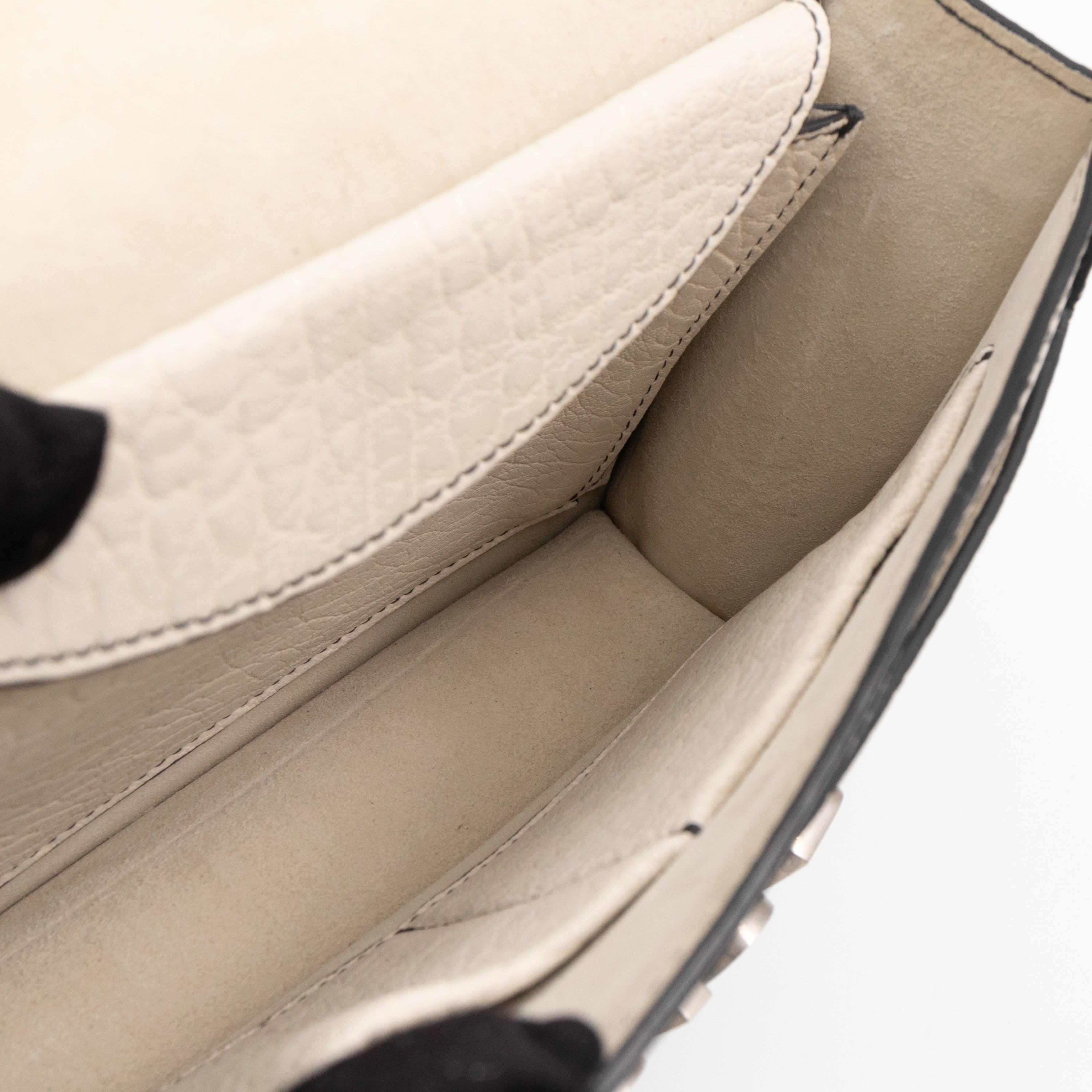 J'Adior Flap Bag Medium White Leather