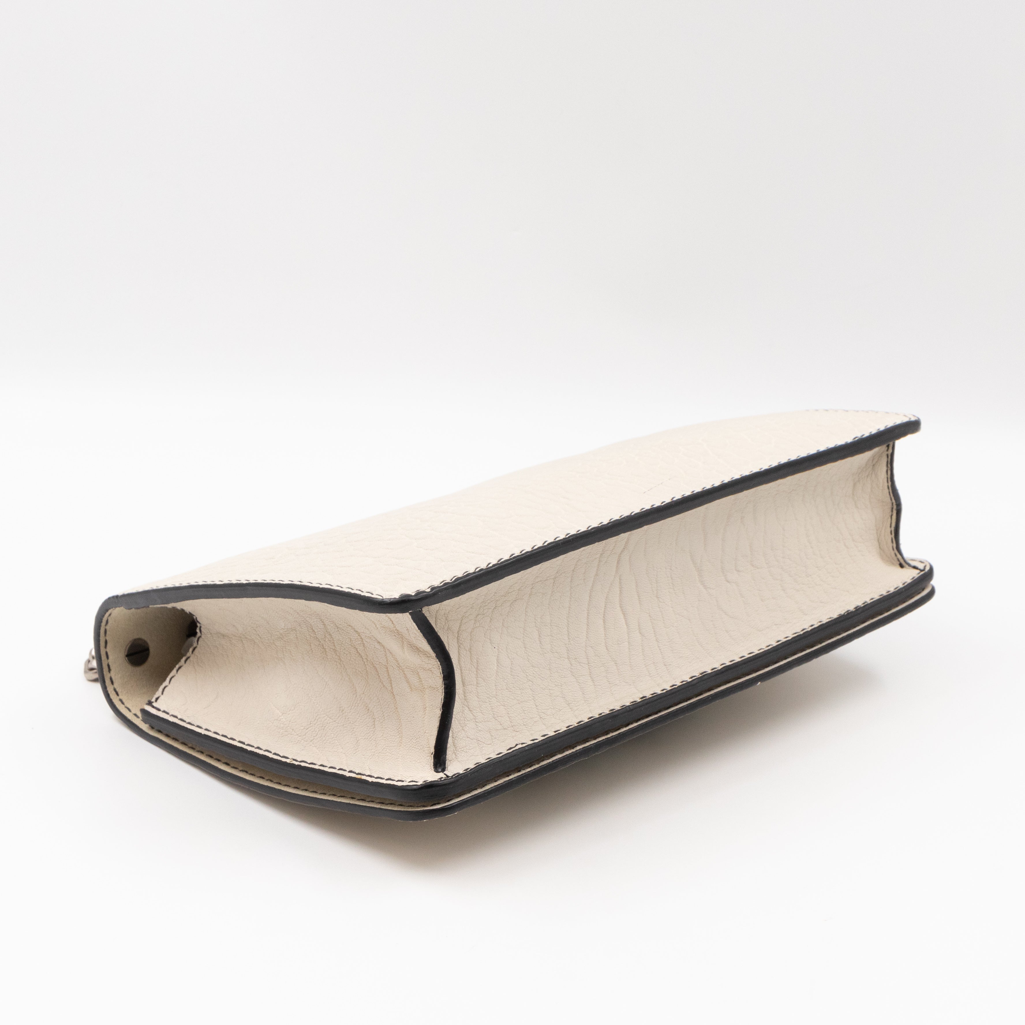 J'Adior Flap Bag Medium White Leather